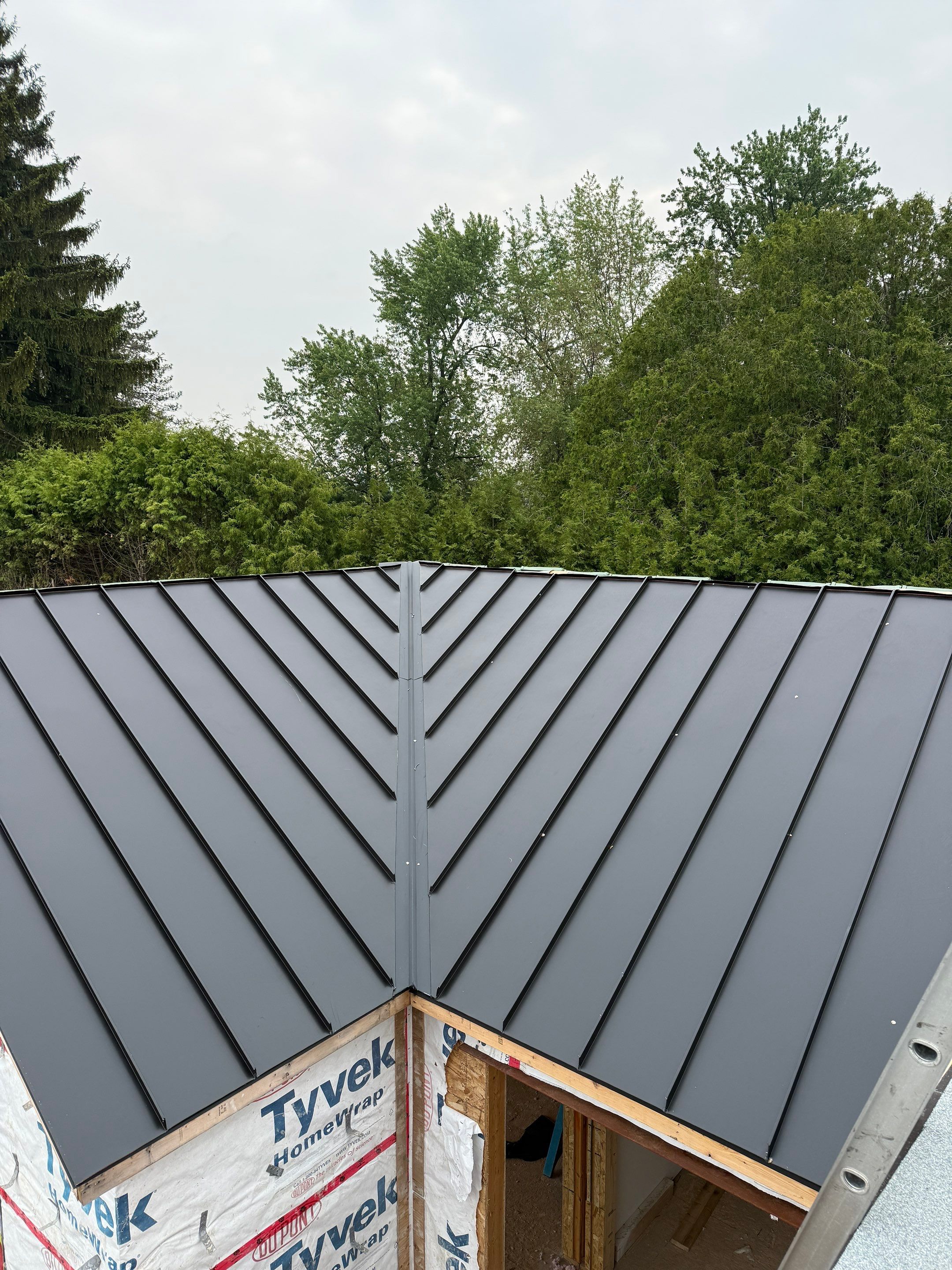 Custom Home Jet Black 24 GA Standing Seam Roof  by Jay Carter Roofing & Sheet Metal