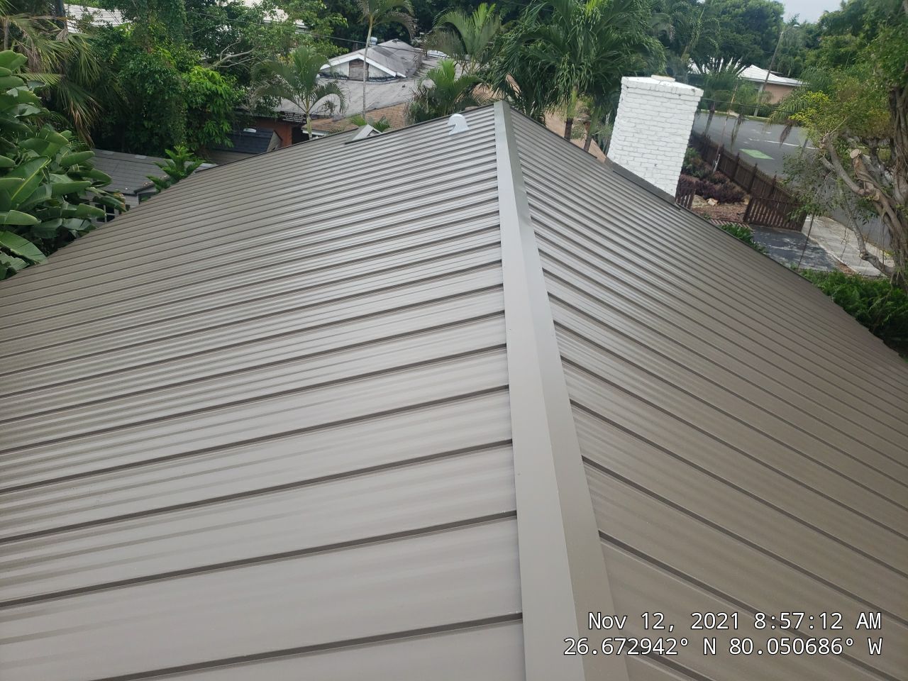 Residential Roofing Installation using 1" Nail strip metal roof by BLUES BROTHERS CONSTRUCTION CORP