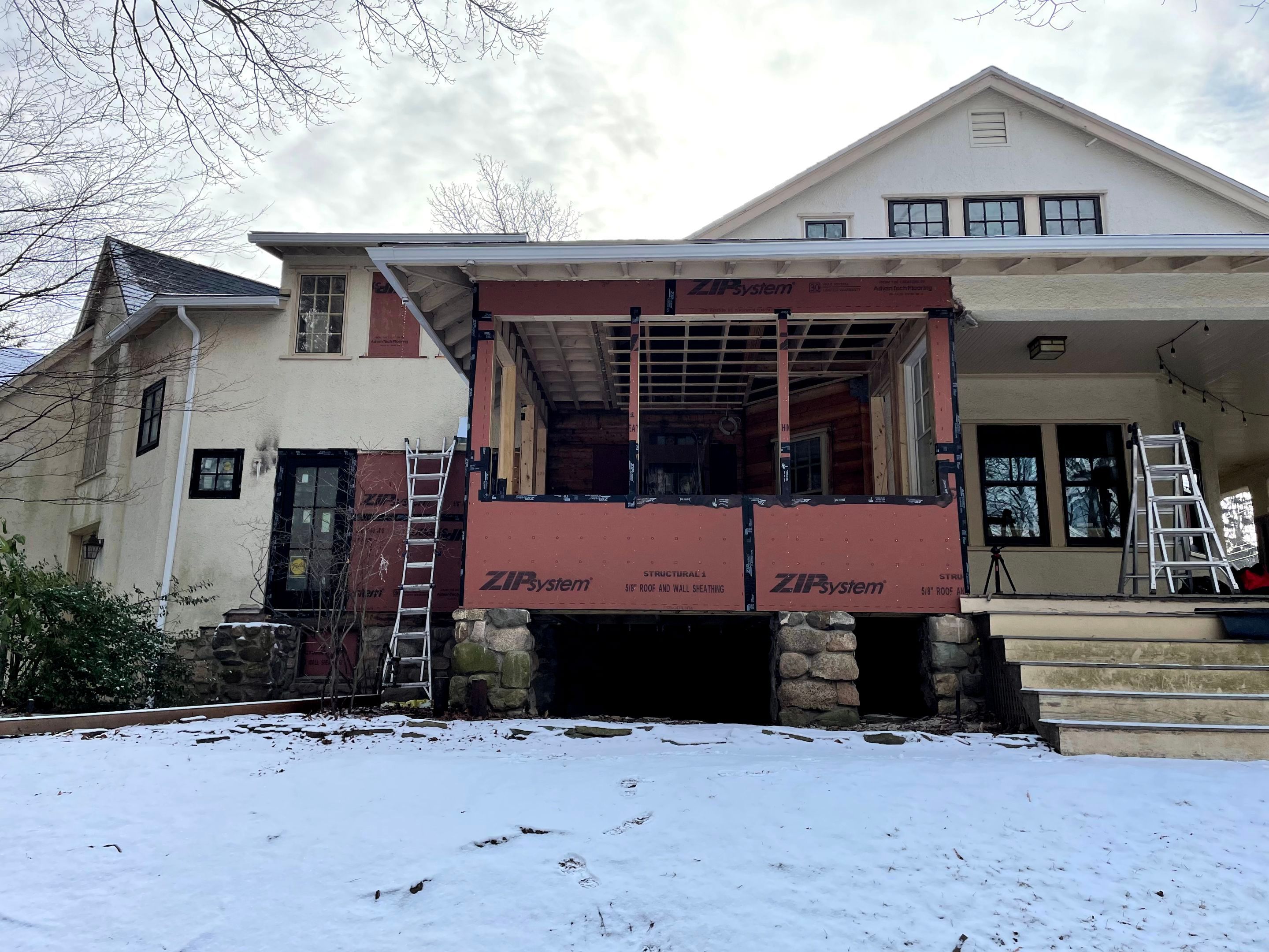 In progress: Exterior renovation in Wellesley MA by UBrothers Construction