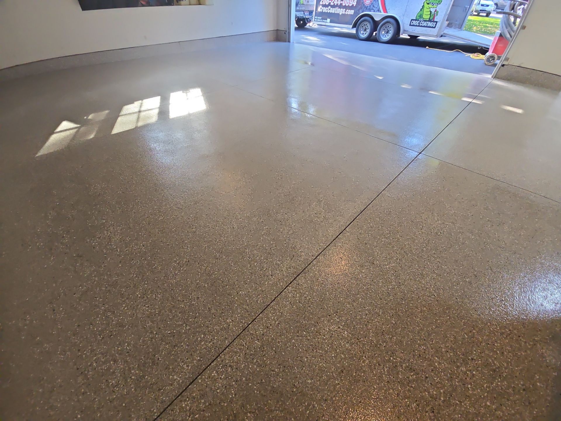 Detached Garage Floor Transformation With Penntek Polyaspartic Coating In Hayden by Croc Coatings, LLC