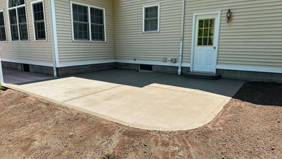 Broom finished concrete patio