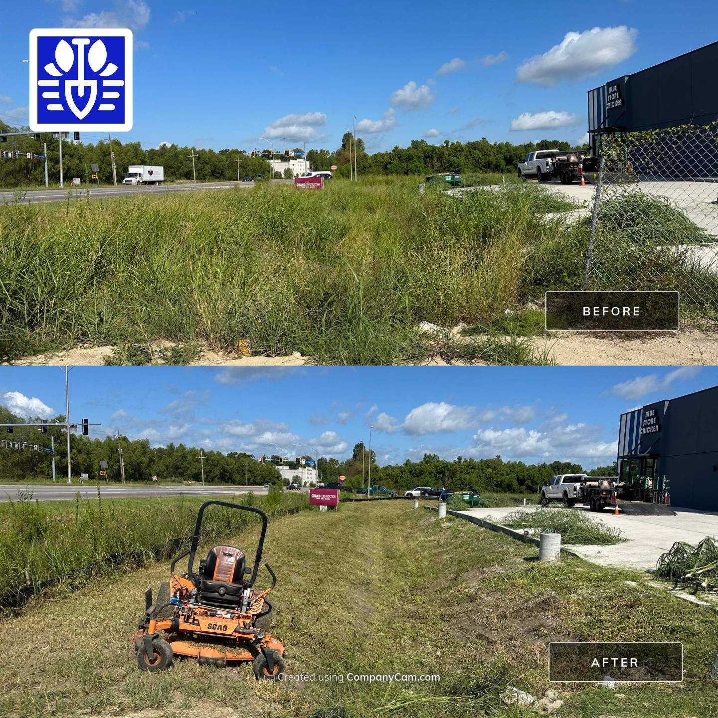 COMMERCIAL LAWN MAINTENANCE: HEDGE TRIM / BED CLEAN / MULCH INSTALL using BROWN MULCH "BARK BRITE" by CutScape, LLC.