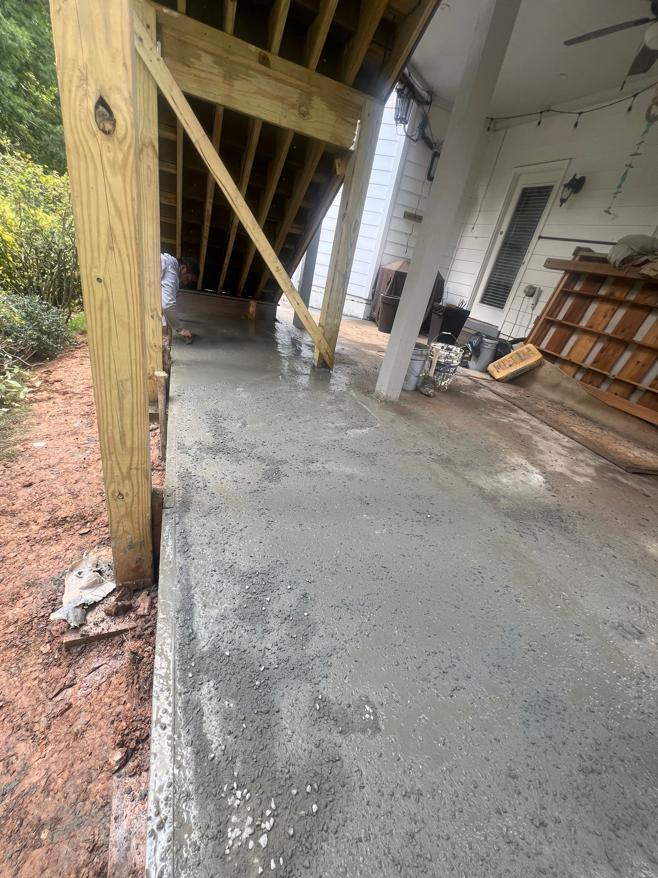 Elevated Composite Deck and Concrete Landing Installation in Kennesaw by Swift Home Renovations