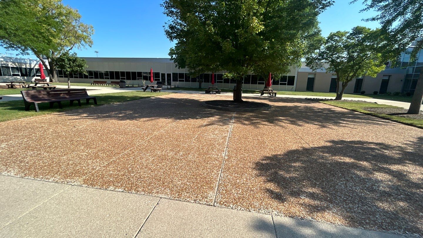 concrete using Algaecide, soft wash soap by Northern Power Washing LLC.