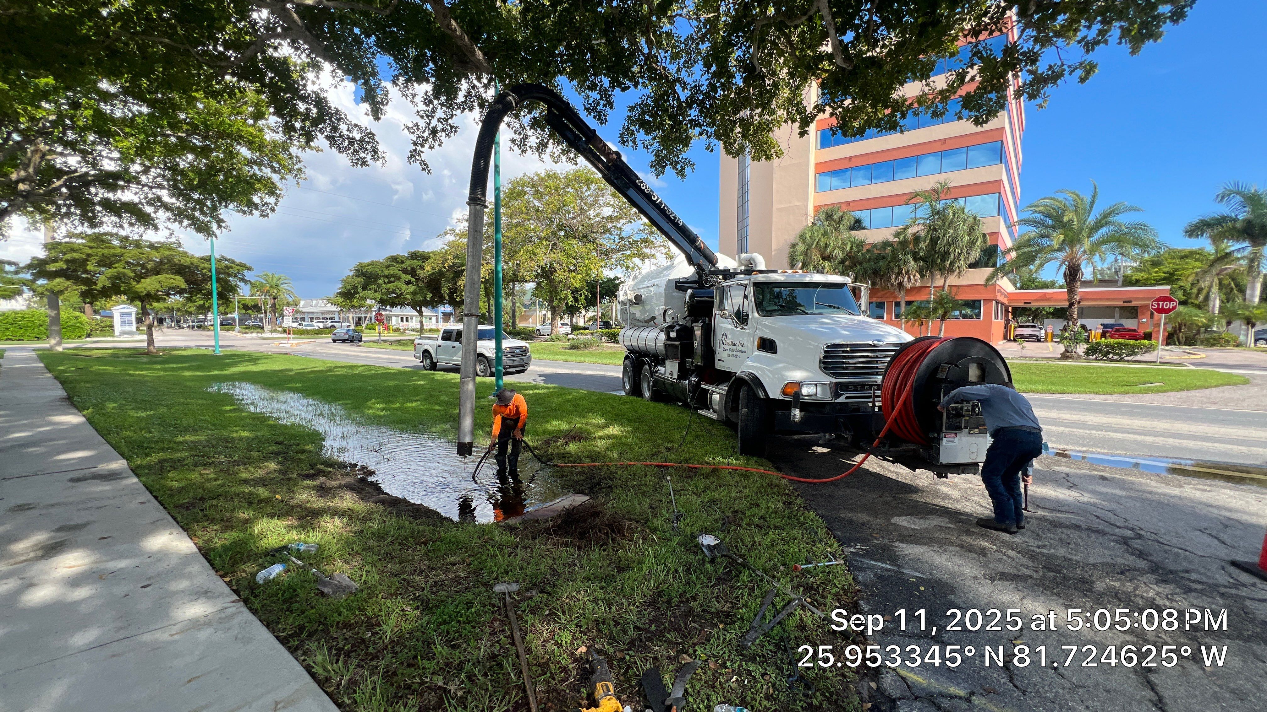 Culvert Cleaning at Bank of America on Marco by Don Mar, Inc. Storm Water Solutions