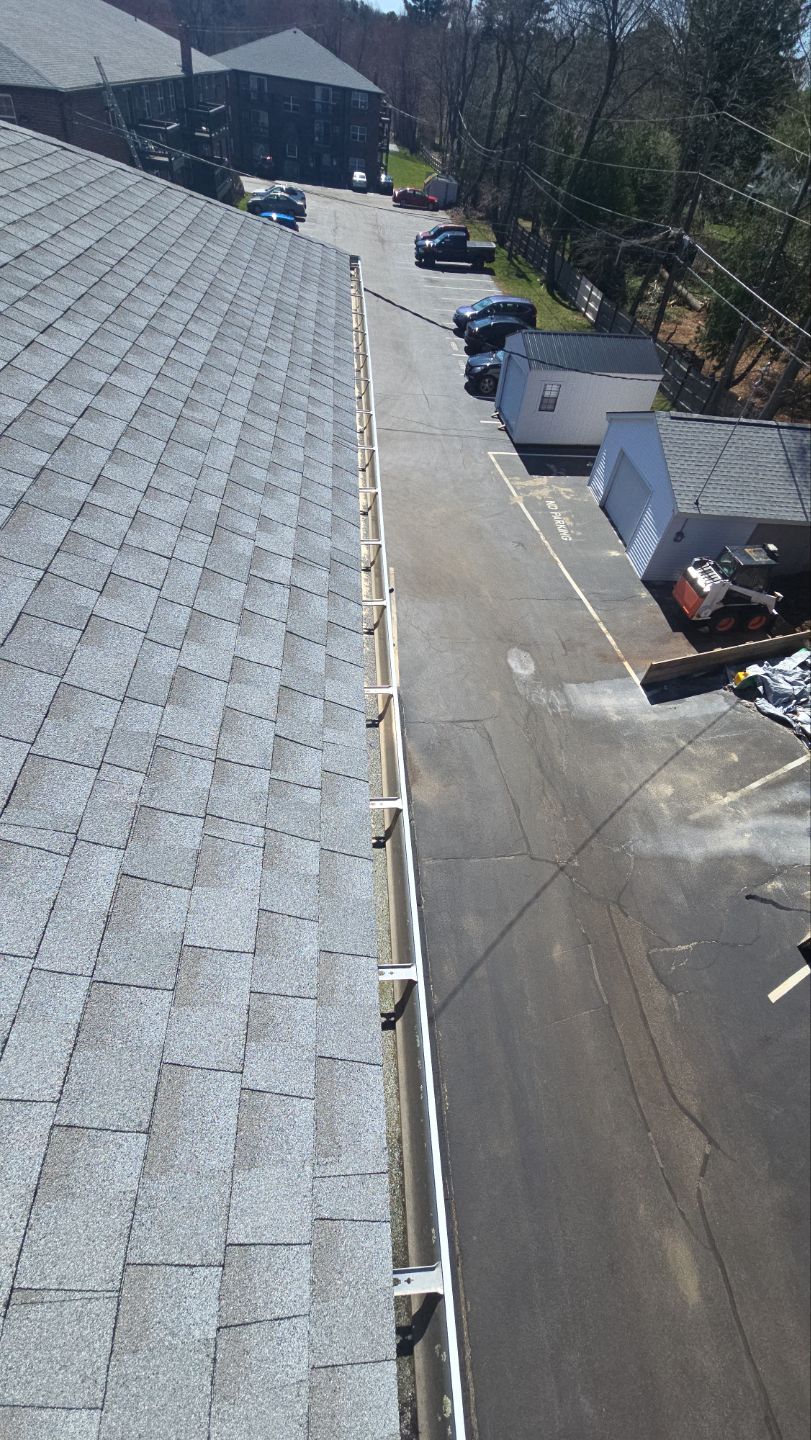 Commercial gutter cleaning Boston, MA after photo with clean gutters
