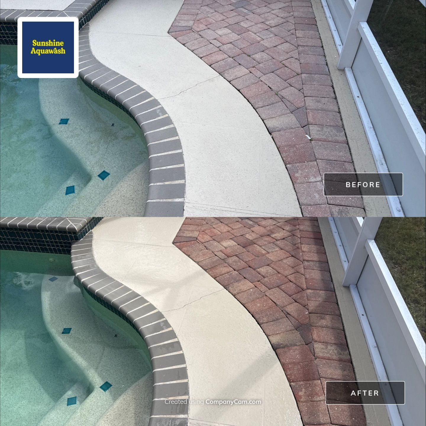 Painted Pool Deck, Pool Cage & Exterior Surface Cleaning in Creekwood – Bradenton, FL by Sunshine AquaWash