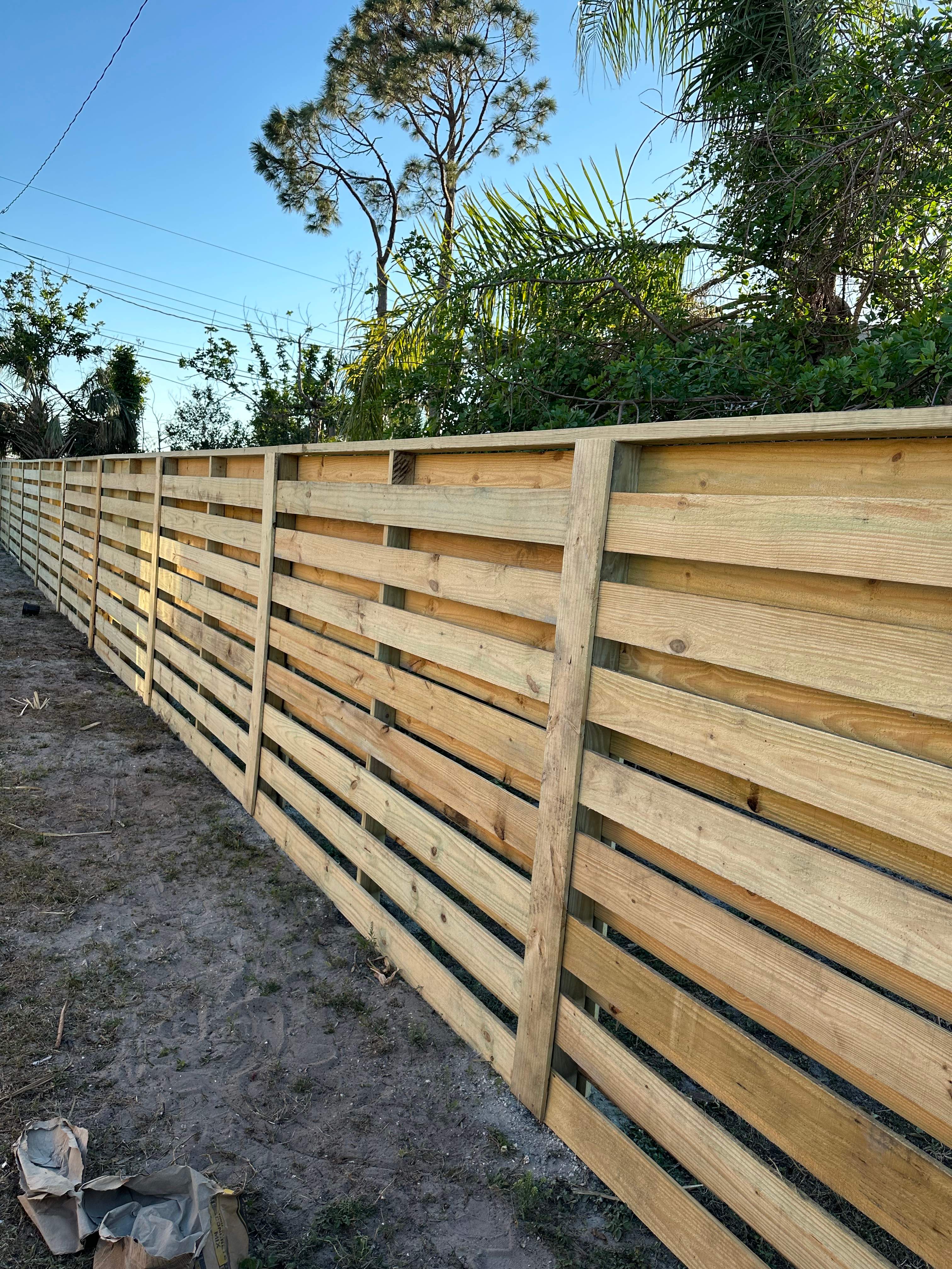 Horizontal Wood Privacy Fence Installation in Venice by True Fence LLC