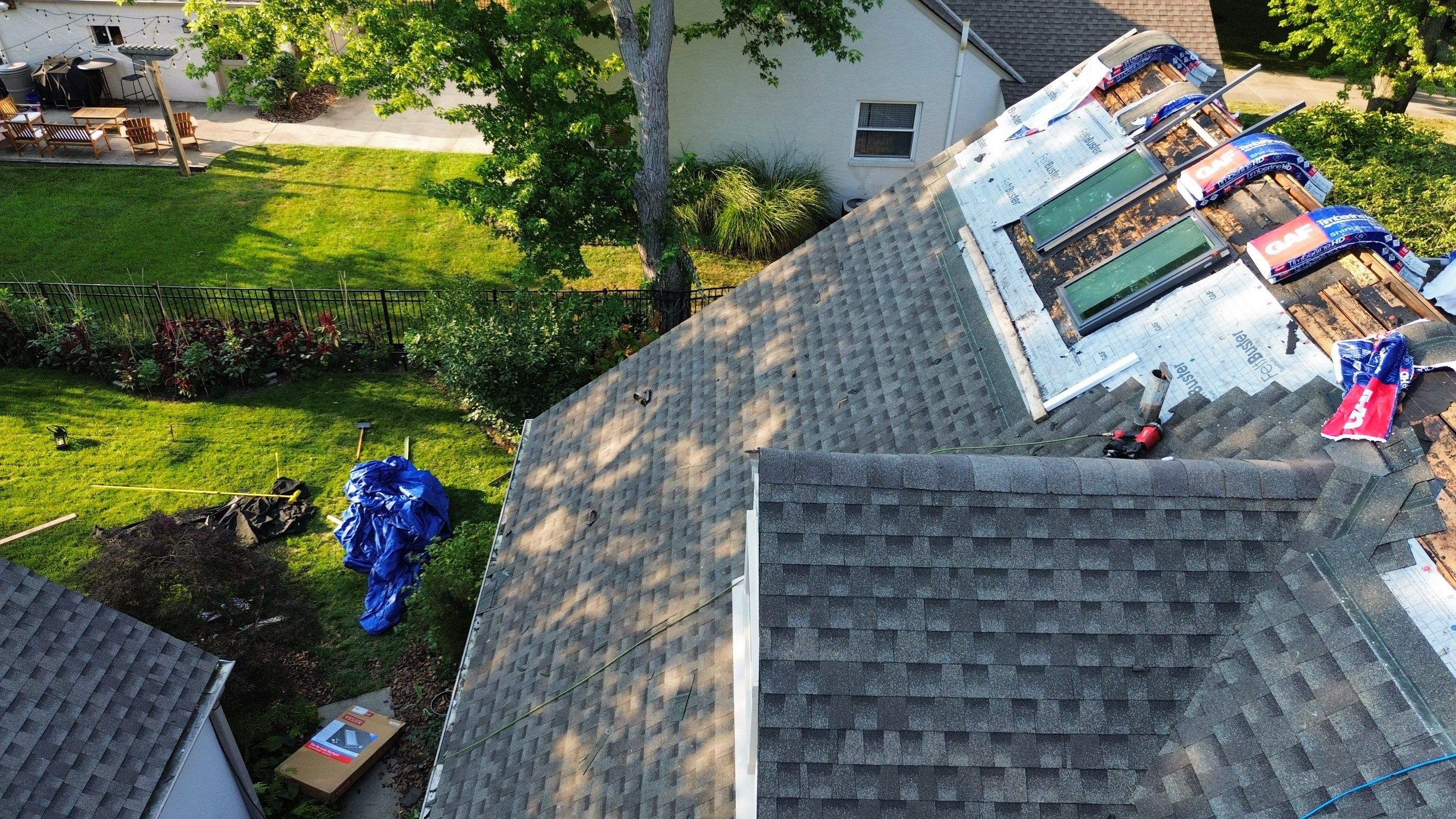 Residential Roofing Installation using Timberline HDZ Shingles - Weathered Wood by RoofX 