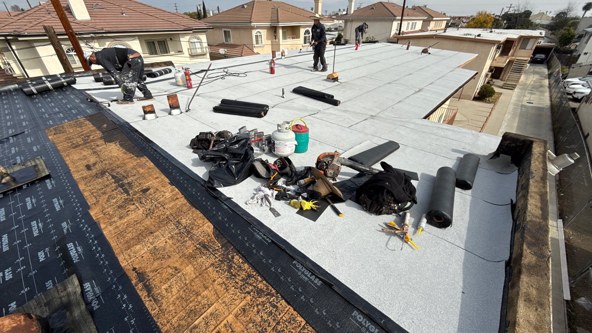 Commercial Roofing Installation using CertainTeed GTA Modified Bitumen System by Hull Brothers Roofing