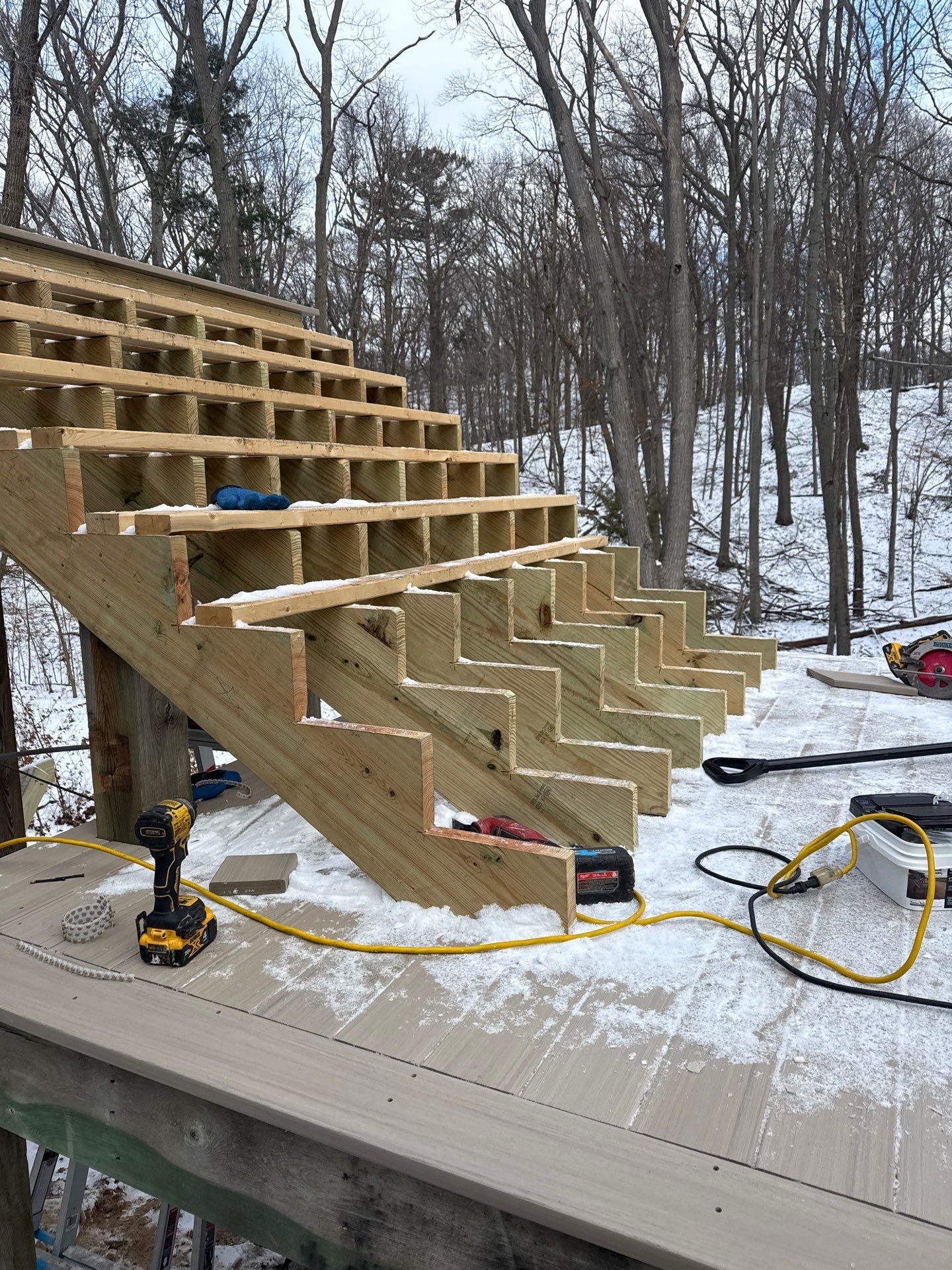 Custom Multi-Level Deck in Grand Haven by Cutting Edge Homes