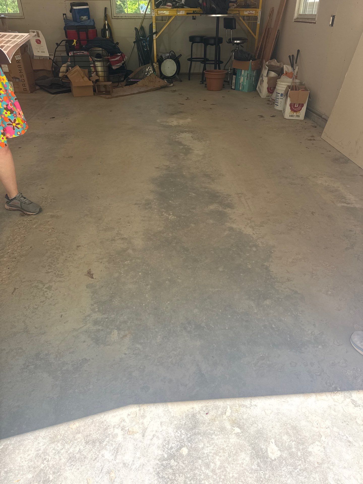 Garage Epoxy Floor Coating with Speckled Flake Finish in Fruitport by Gordon Painting
