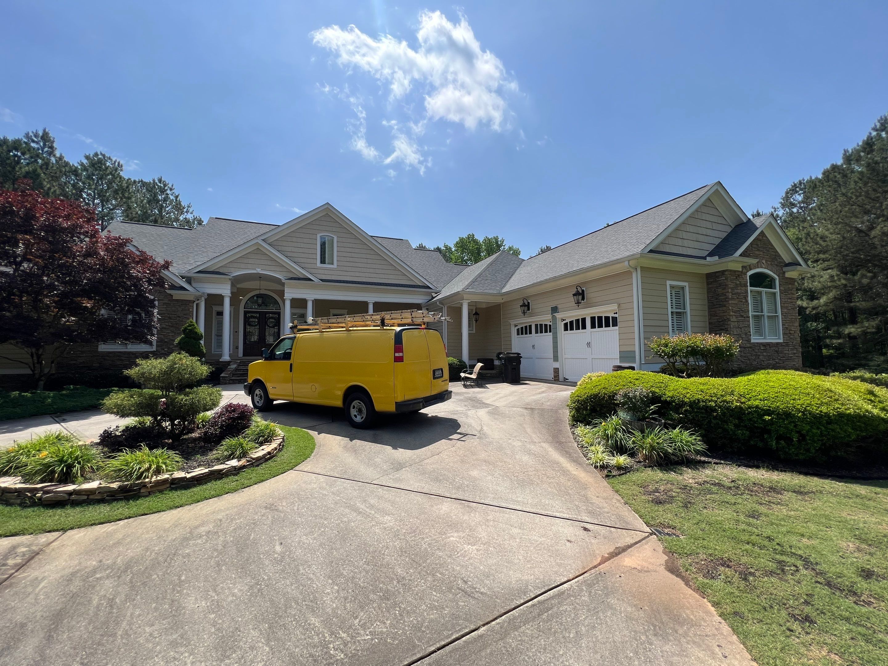 Sage Green Exterior House Painting and Trim Refresh in McDonough by Swift Home Renovations