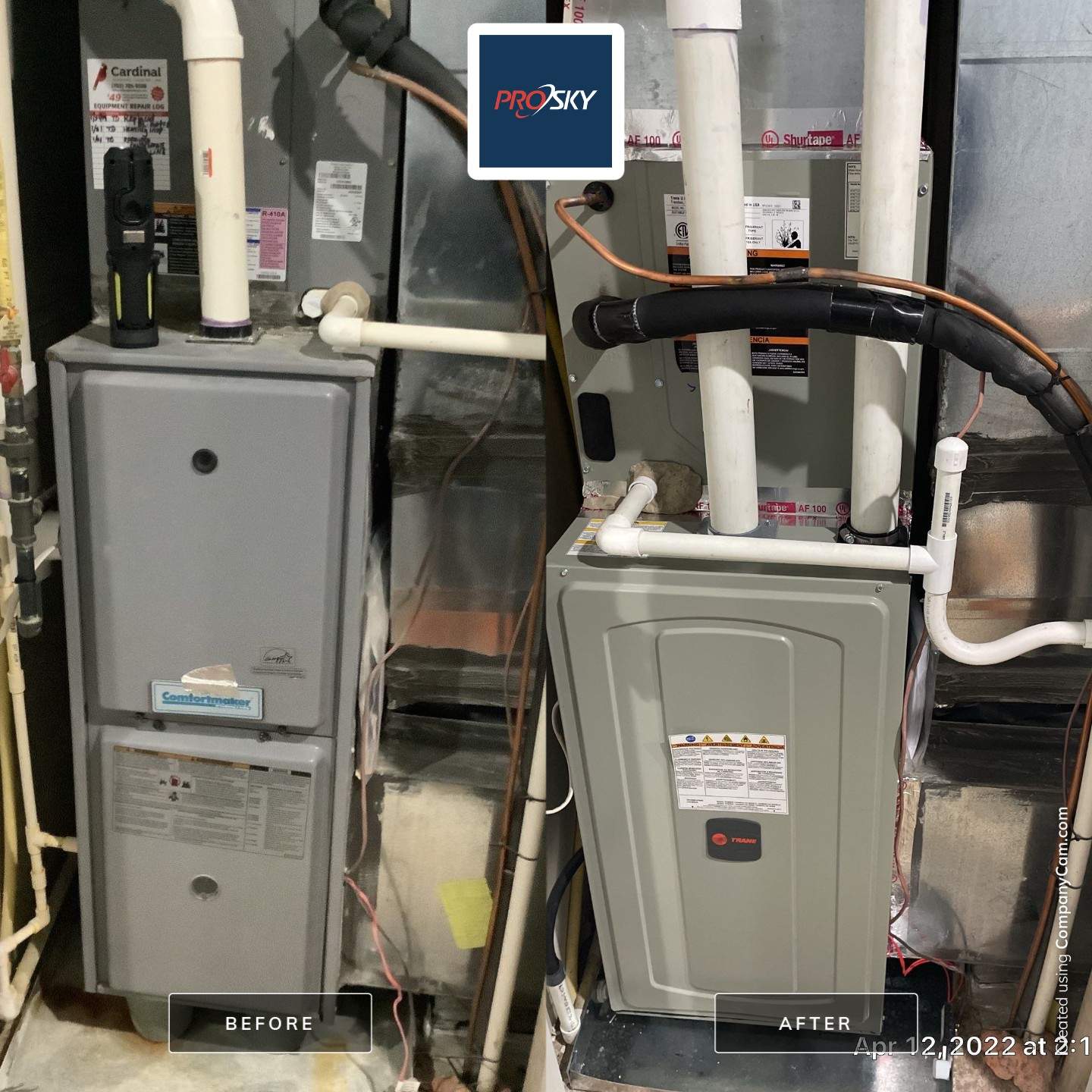 Trane 14 seers AC system & 92% efficiency gas furnace by Pro Sky Services