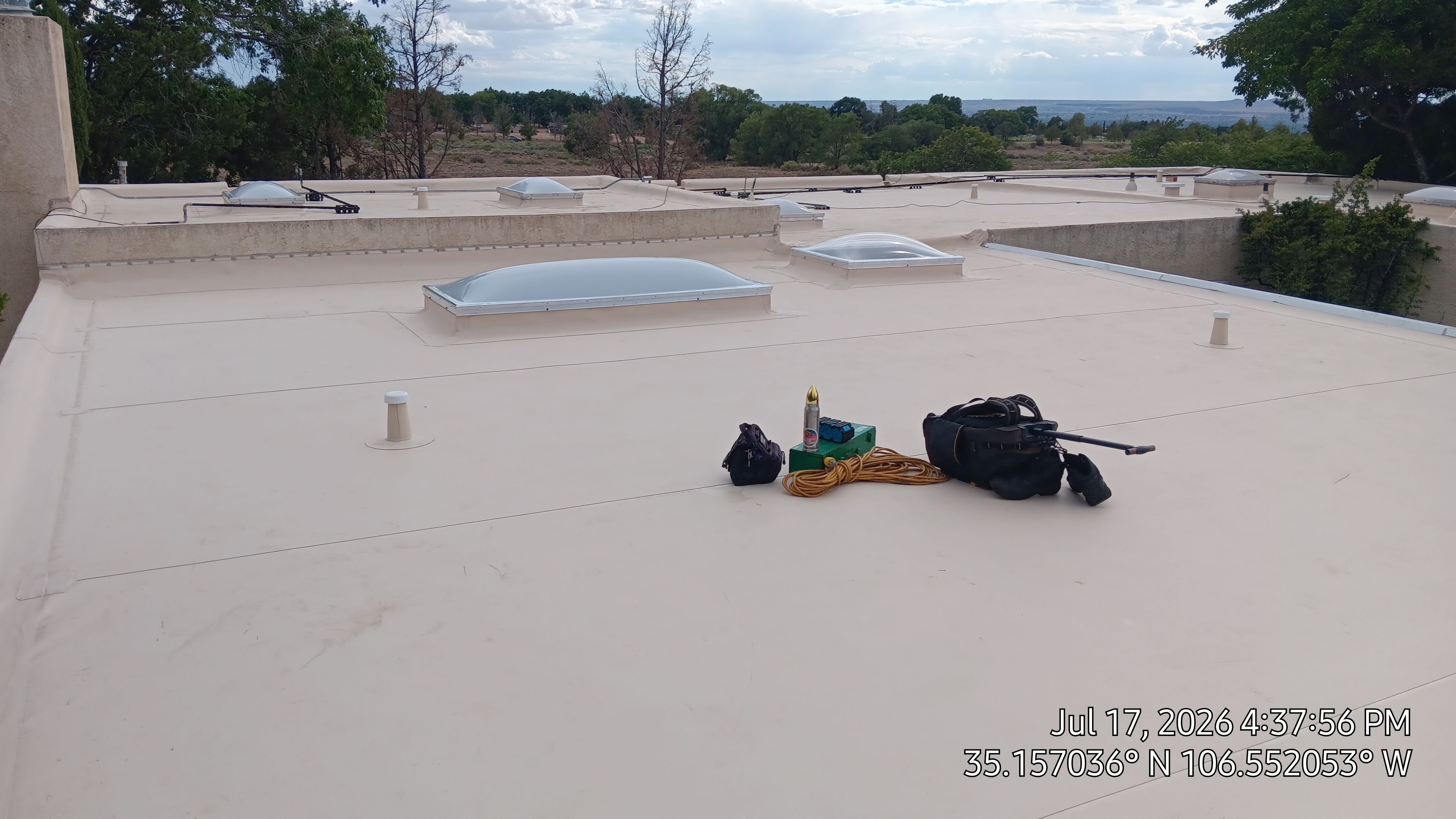 Albuquerque TPO Roof Replacement in the Northeast Heights EPS Slope and Custom Skylights by Doyle Roof Masters Inc