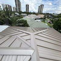 .032 Aluminum 1.5" Mechanical Seam Champagne  by Total Roofing System The Metal Roof Experts