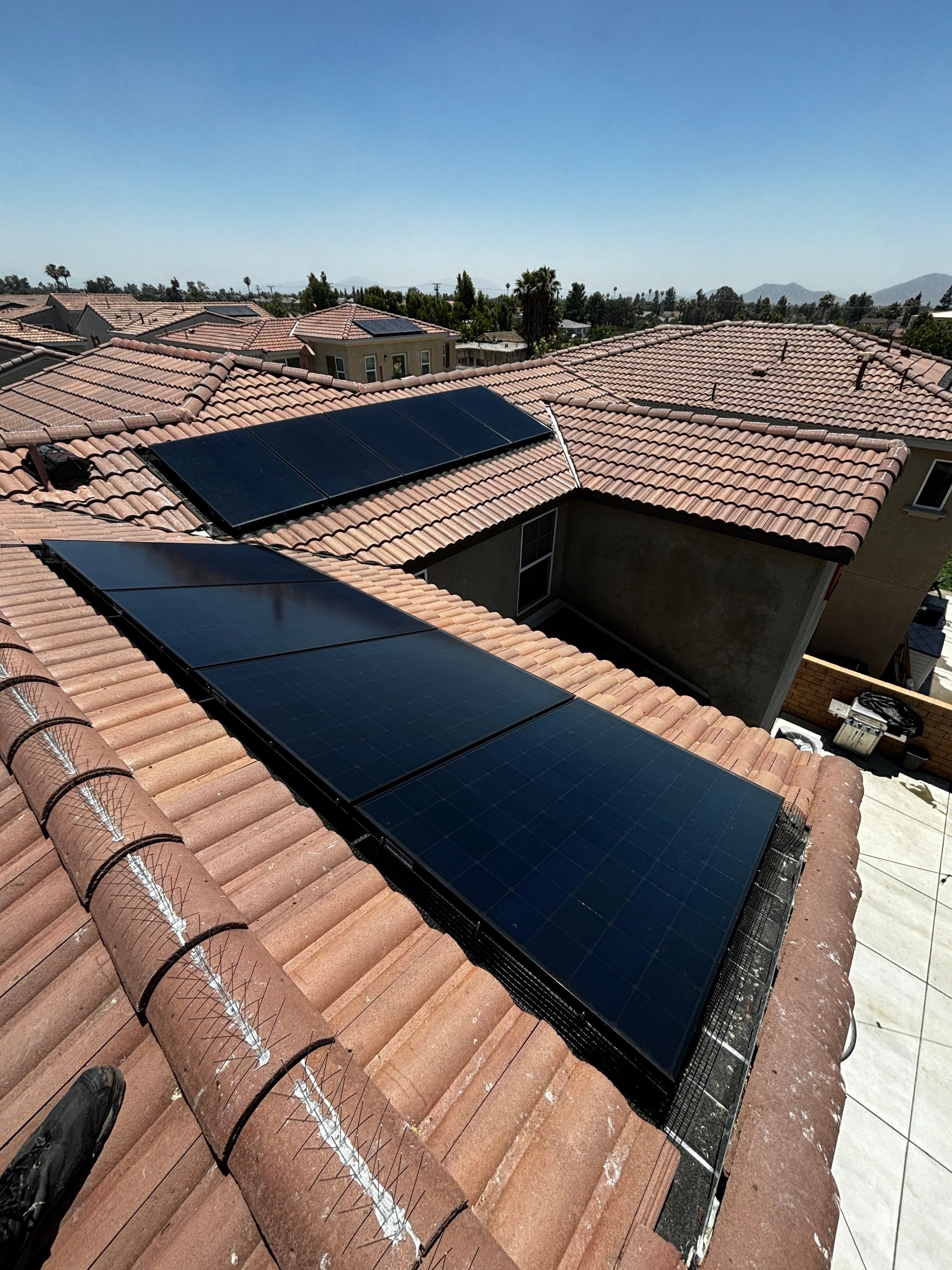 Solar Panel Bird Proofing in Fontana Ca by Palm Coast Solar Cleaning