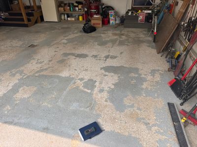 Weathered Gray Epoxy Flake Floor Installation in Muskegon
