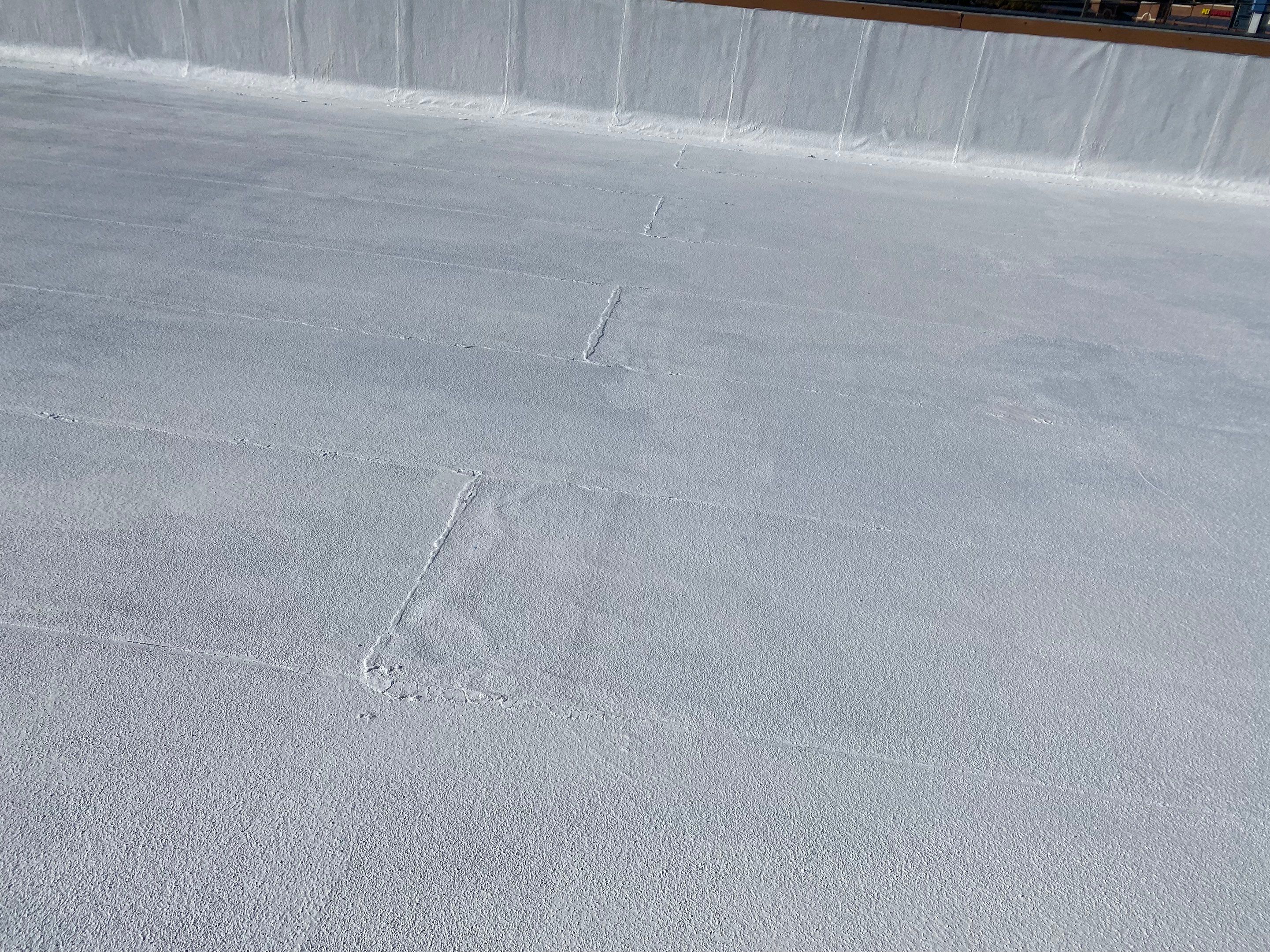 Commercial Coating using Poly Urerthane and Silicone Coating by Just In Time Roofing and Restoration