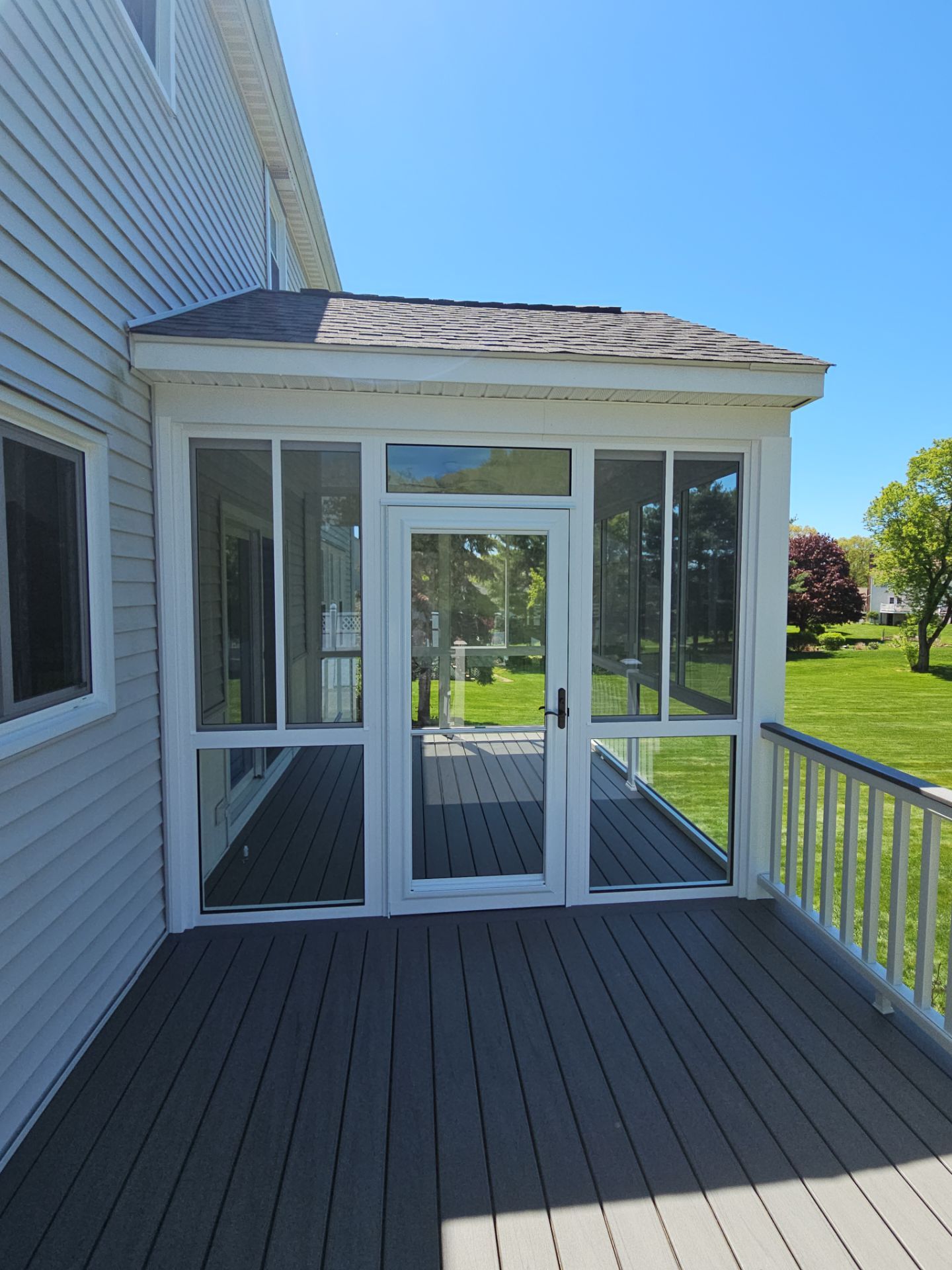 Summer Space Porch Enclosure Transformation by DiGiorgi Roofing and Siding Inc