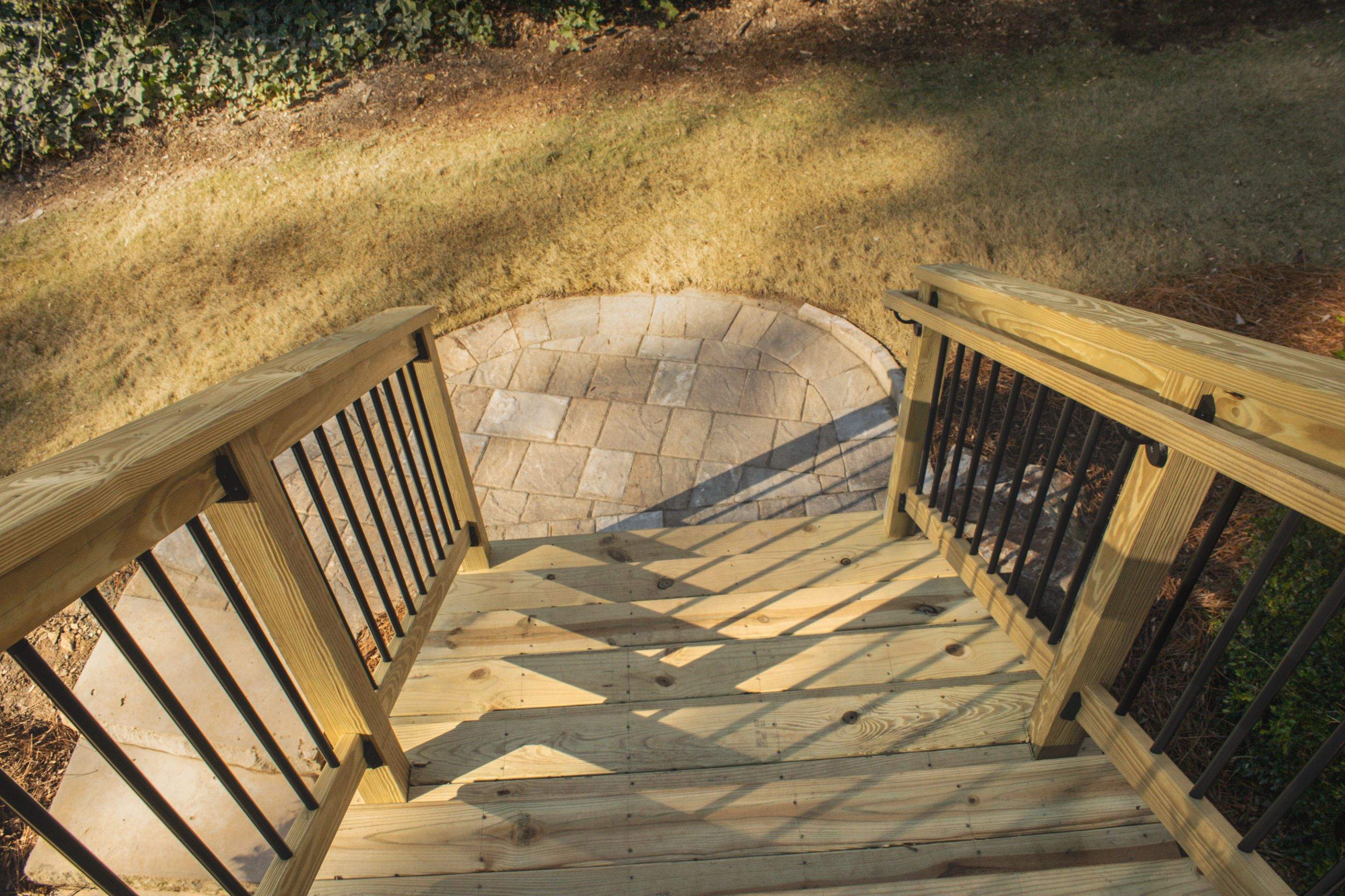 Timbertech LED Light Installation on Wood Deck Build in Marietta, GA by Nelson Exteriors 