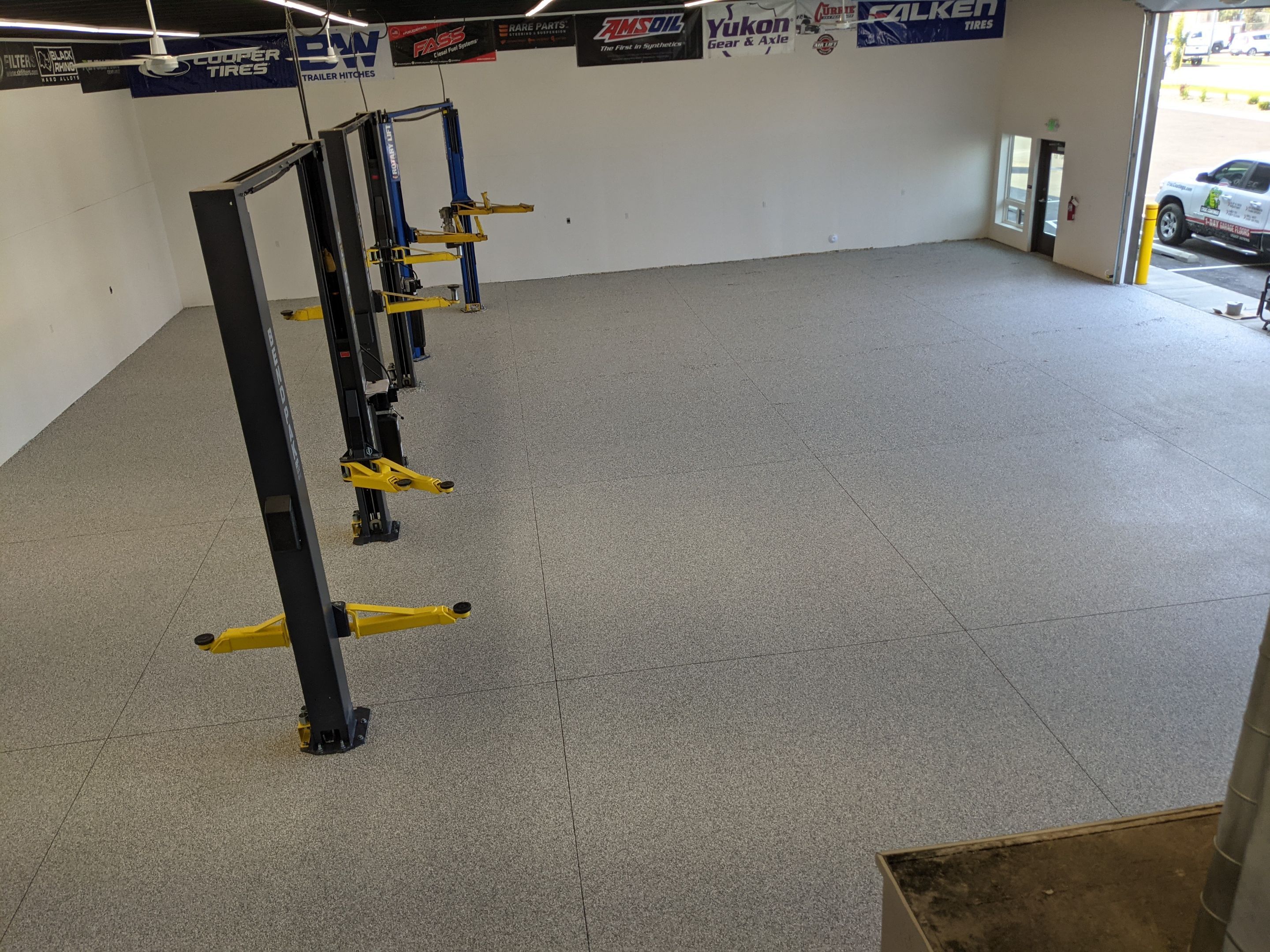 Commercial Floor Transformation using Slate Stone by Croc Coatings, LLC