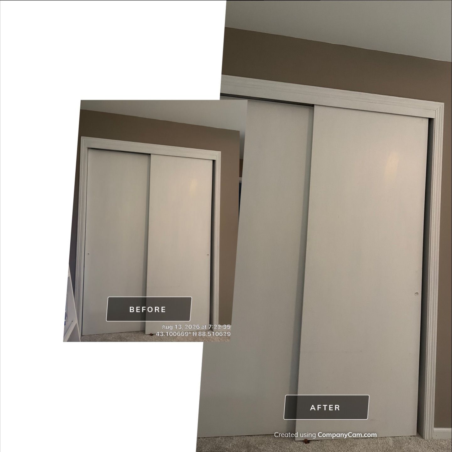 Interior Closet Door Replacement and Trim Installation in Oconomowoc by CompanyCam Sales Demo