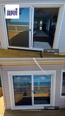 Sliding door with extra waterproofing