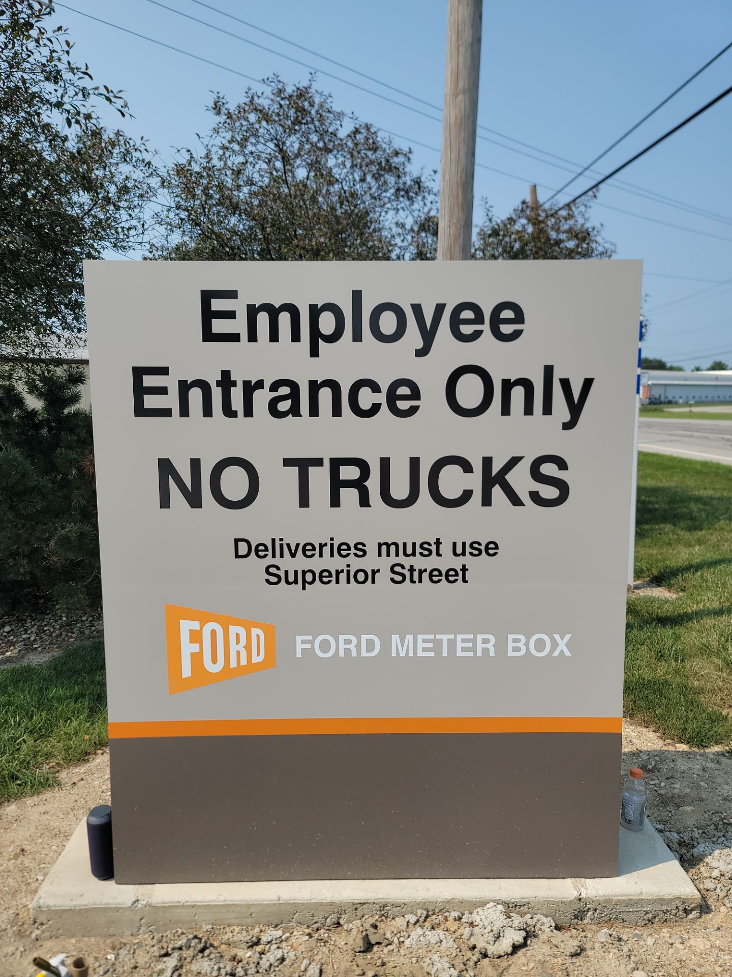 Monument Signage Installation and Site Wayfinding for Ford Meter Box by Hayes Design co