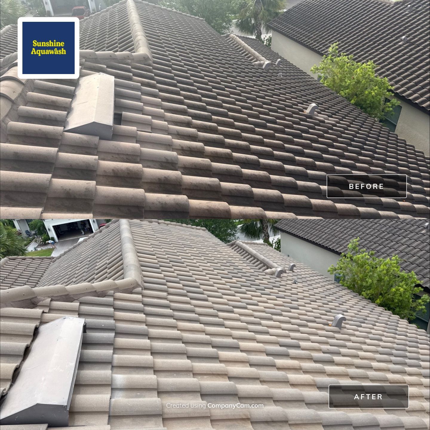 Tile Roof Cleaning in Artisan Lakes Community – Palmetto, FL by Sunshine AquaWash