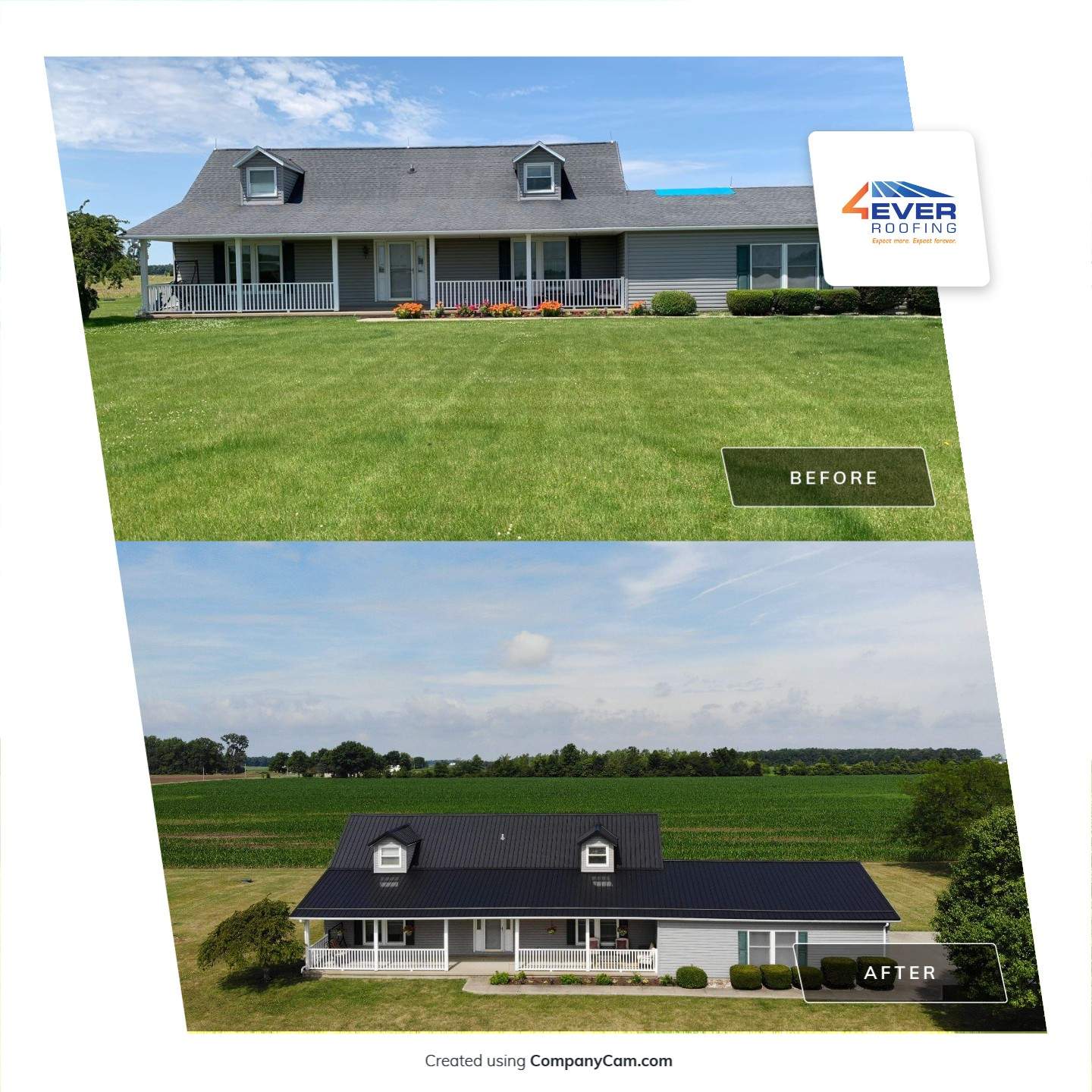 Residential Roofing Installation using Exposed Fastener Metal Roof by 4Ever Metal Roofing