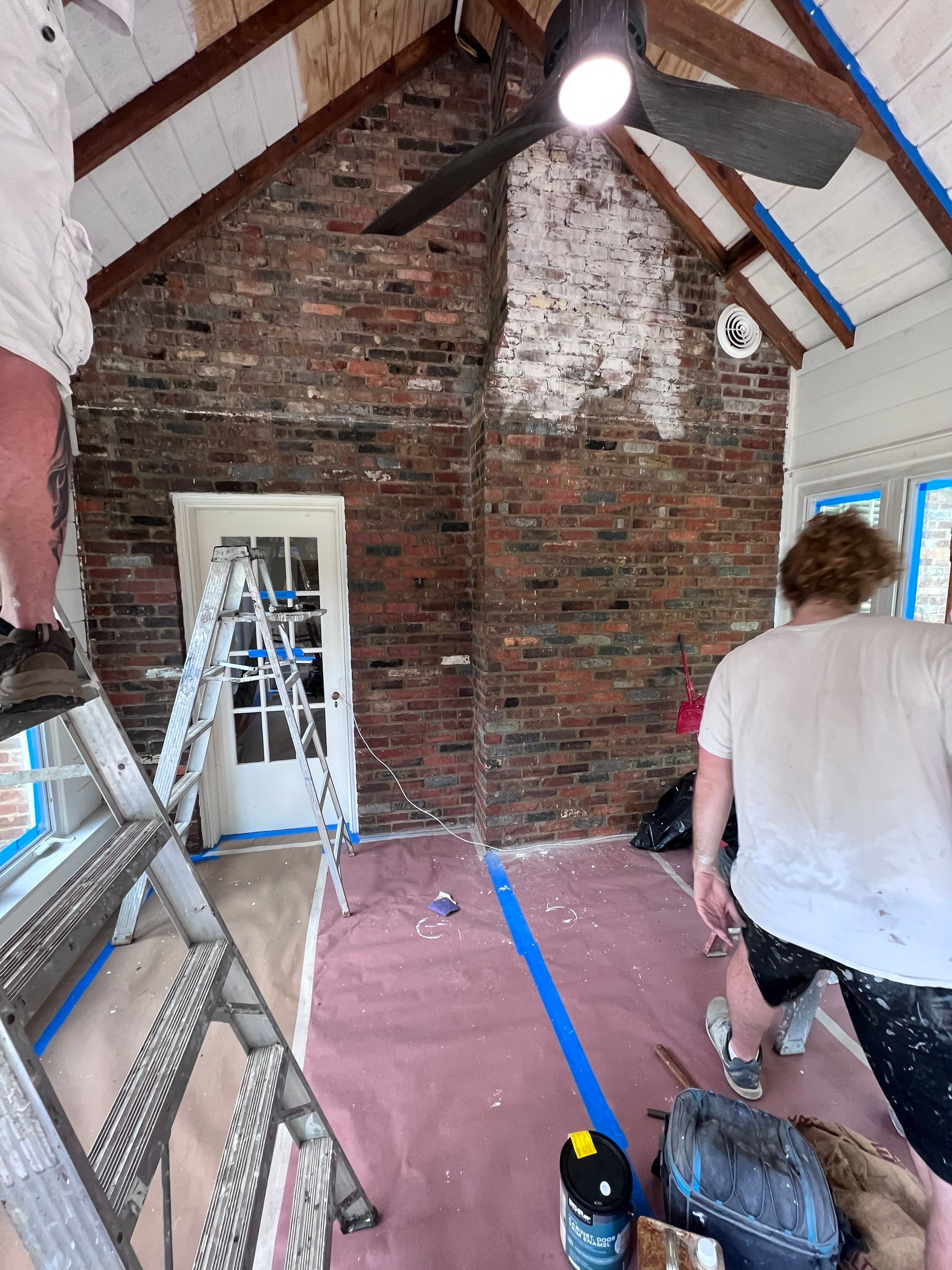 Exterior Painting using Romabio Masonry Flat by Nashville House Painters