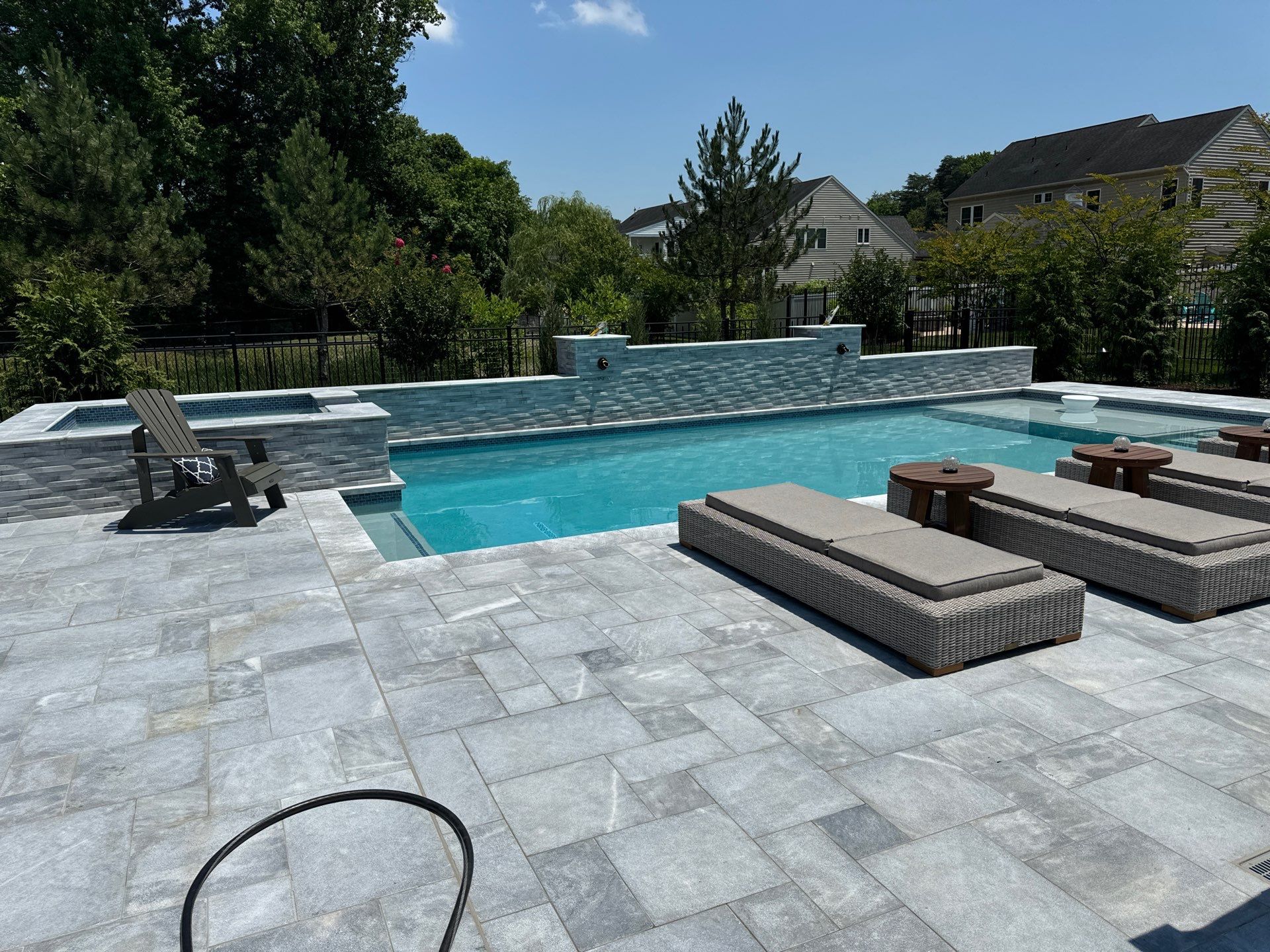 Gunite Pool w/ Spa and Water Features by Elysium Pools