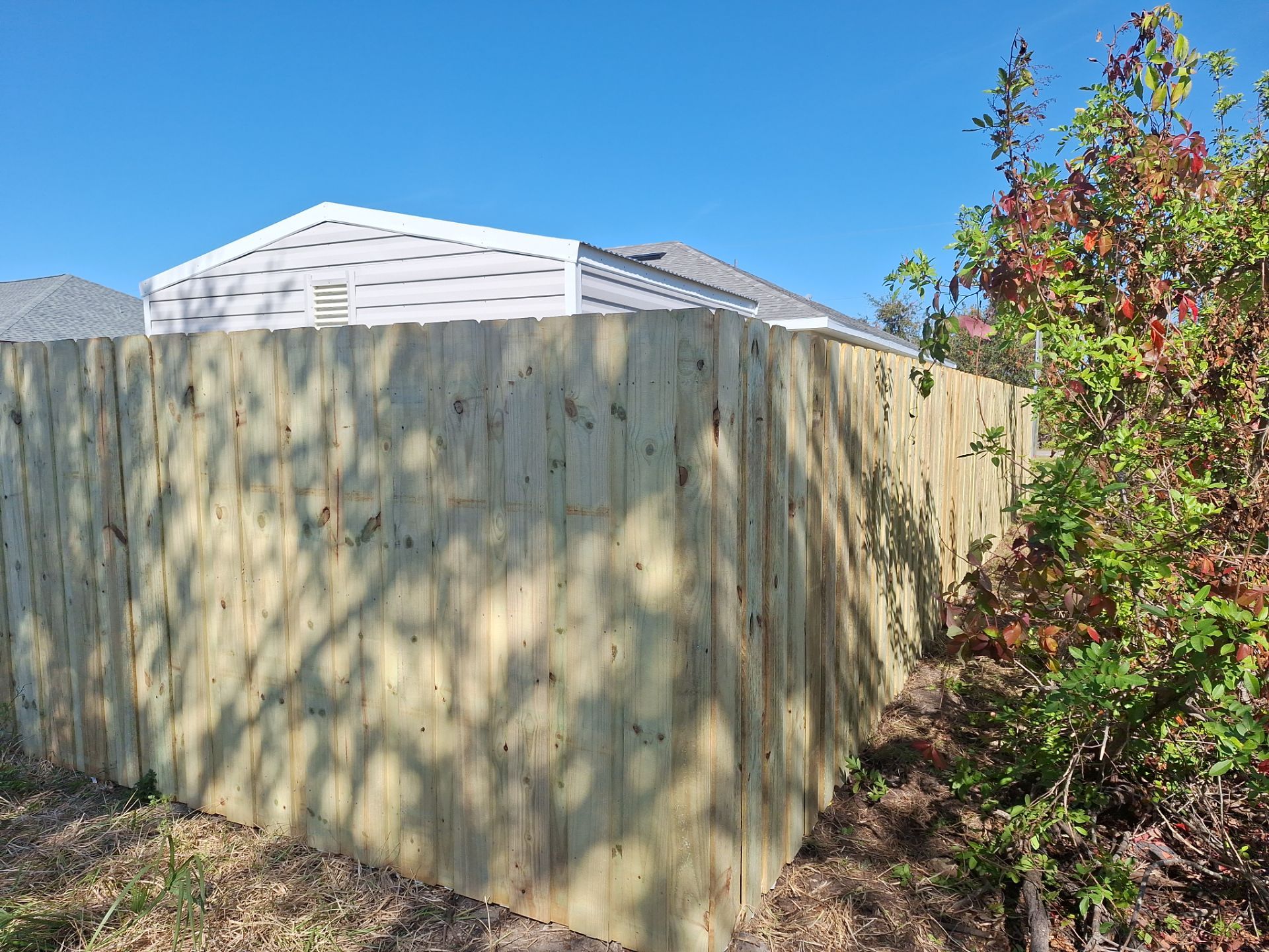Wood Fence Installation using 6Ft Pressure Treated Wood Board On Board Privacy Fence by Asap fence and gates, LLC
