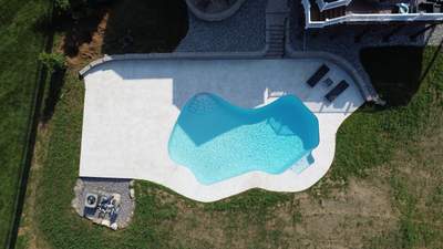 stamped concrete pool deck
