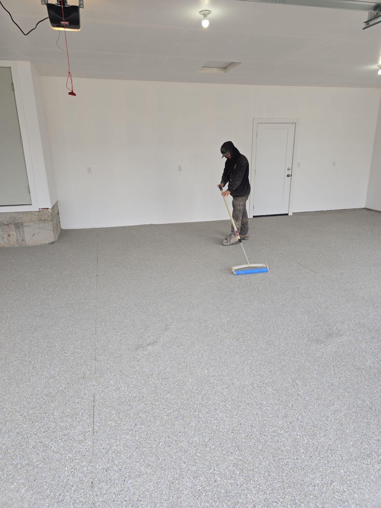Garage Transformation using Travertine by Croc Coatings, LLC