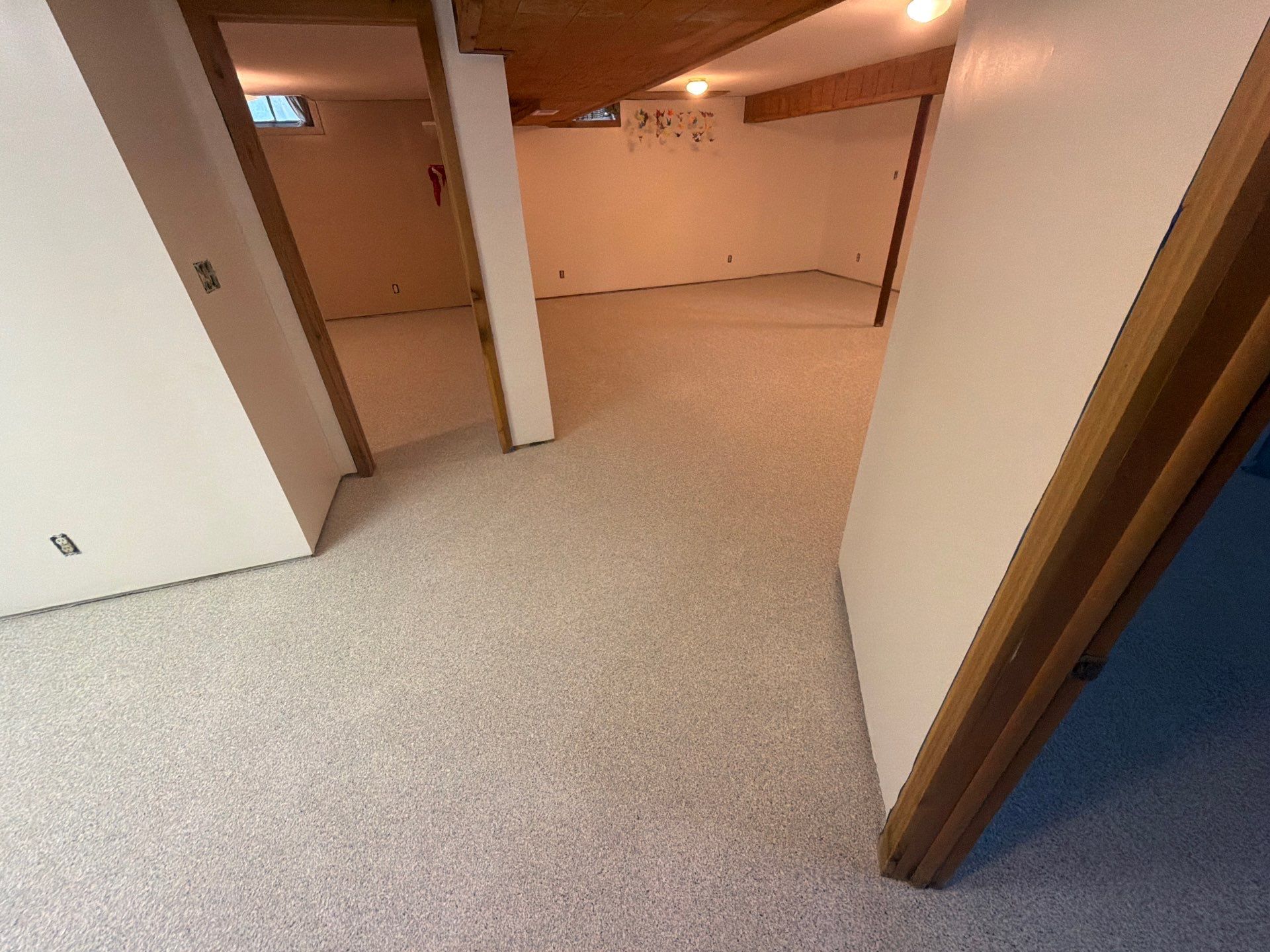 Basement Epoxy Flake Floor Installation and Surface Repair in Montague by Gordon Painting