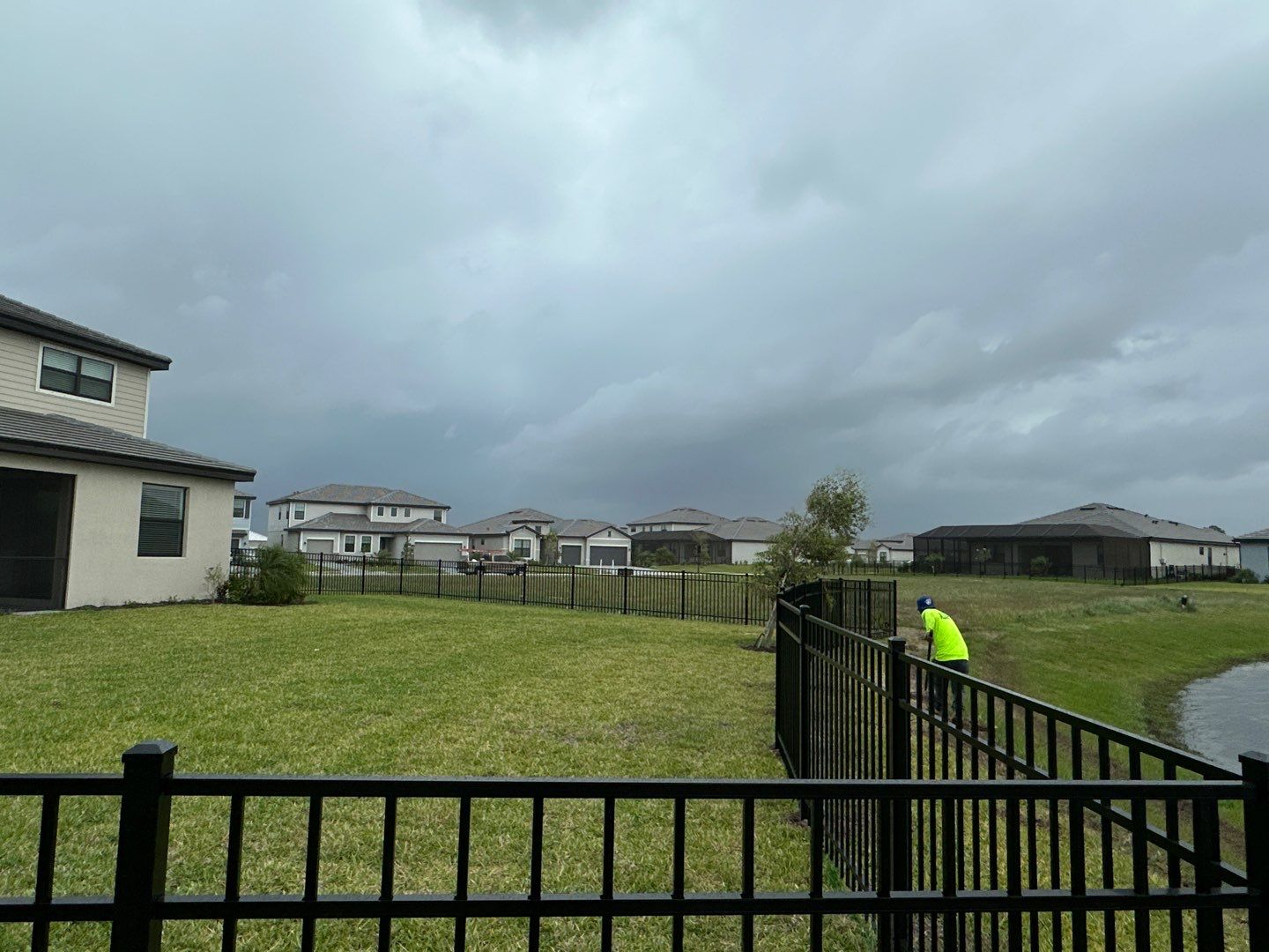 Aluminum Fence Installation using Black 3 Rail Aluminum Fence by Asap fence and gates, LLC