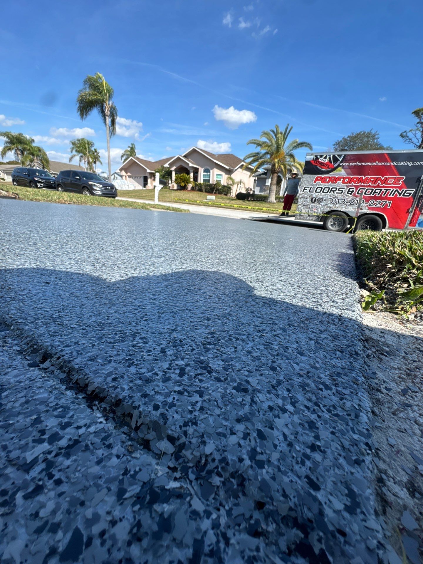 Driveway & Sidewalk Upgrade With Nightfall Flake by Performance Floors & Coating