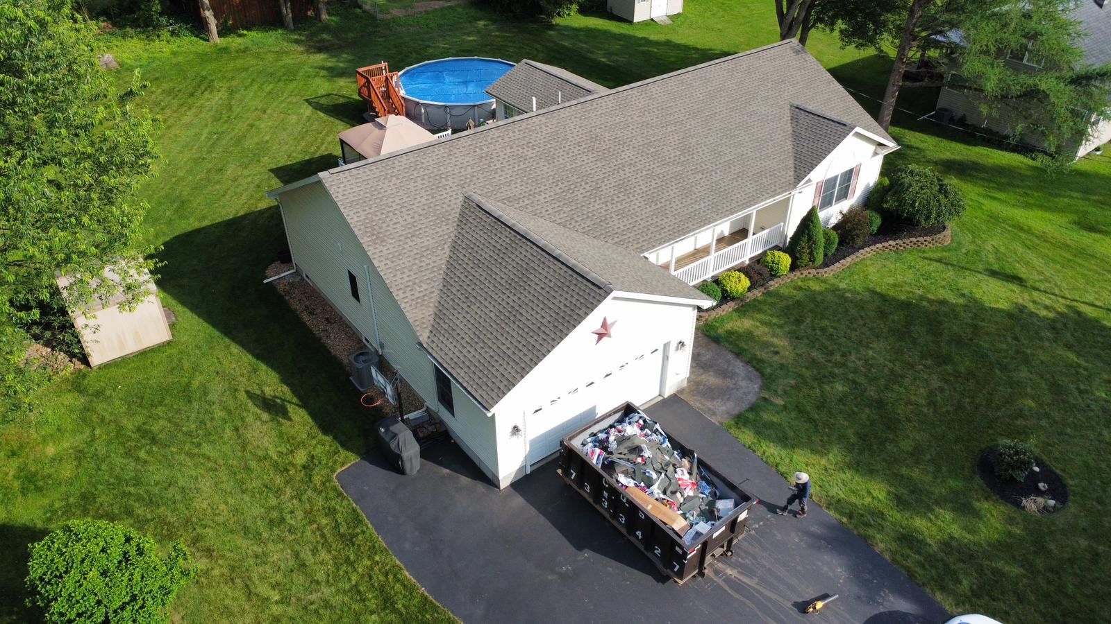 🔨 Full Roof Replacement with GAF HDZ Shingles in Marcy, NY 🏠 by Alpha Omega Roofing LLC