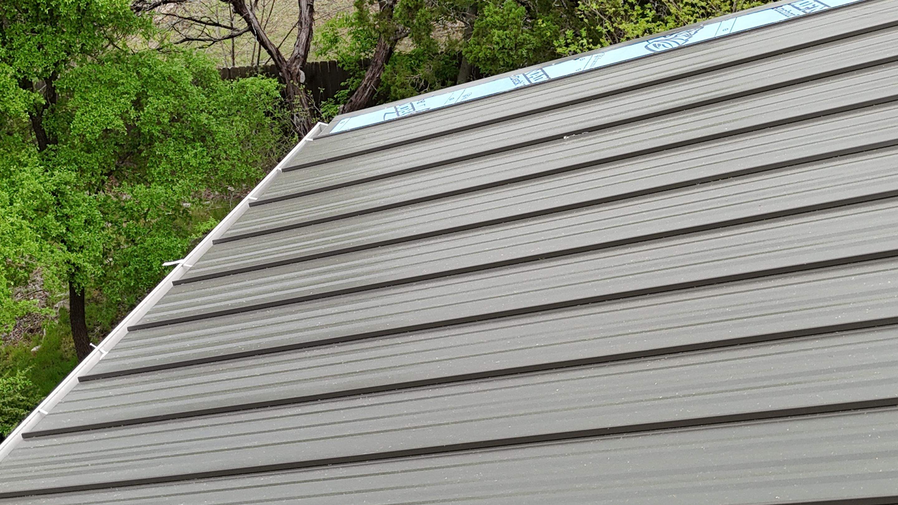 Dark Bronze - L&A Standing Seam with Striations by RoofsOnly.com