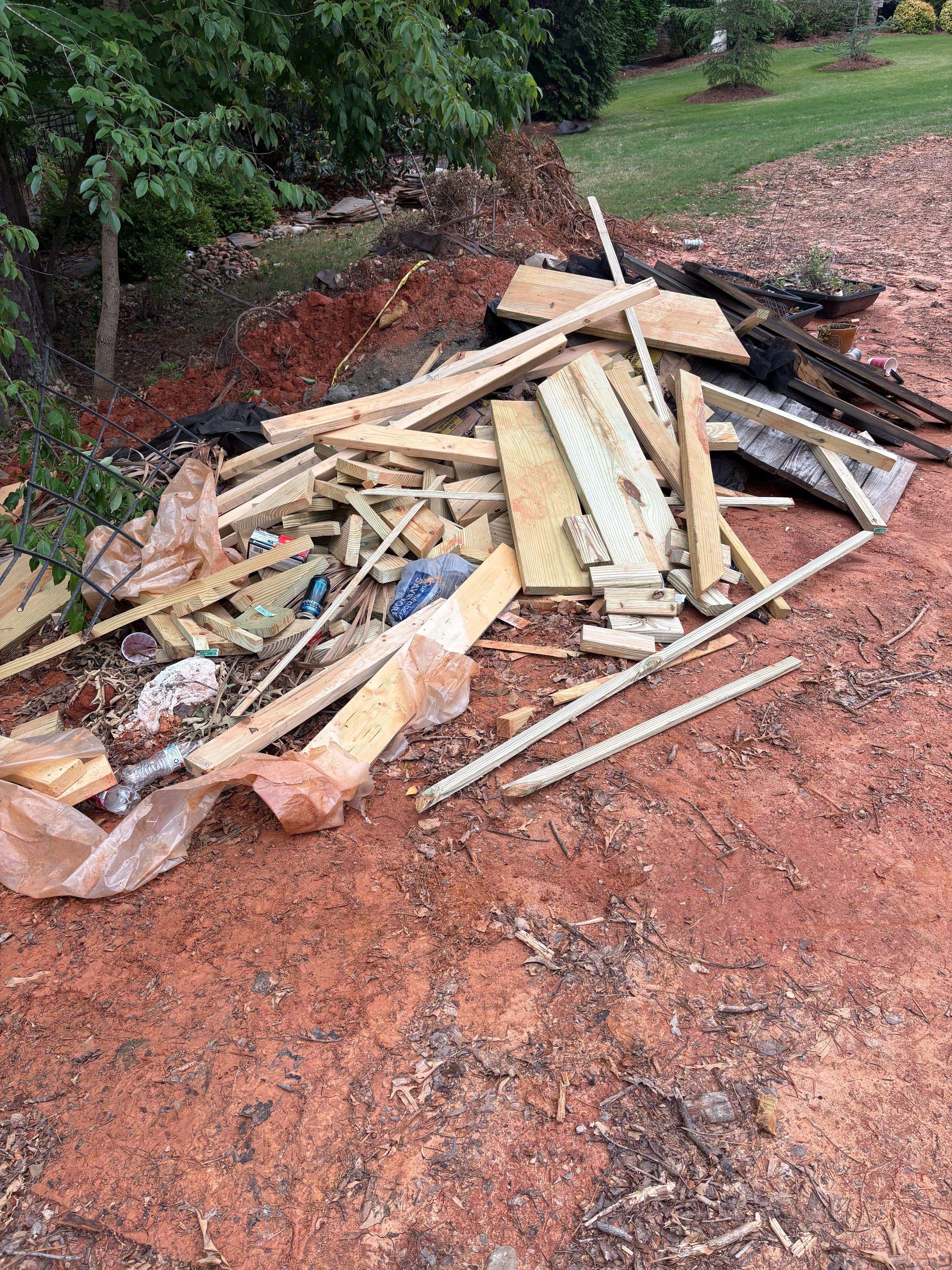 Job site clean up in Waxhaw by Badger Hauling