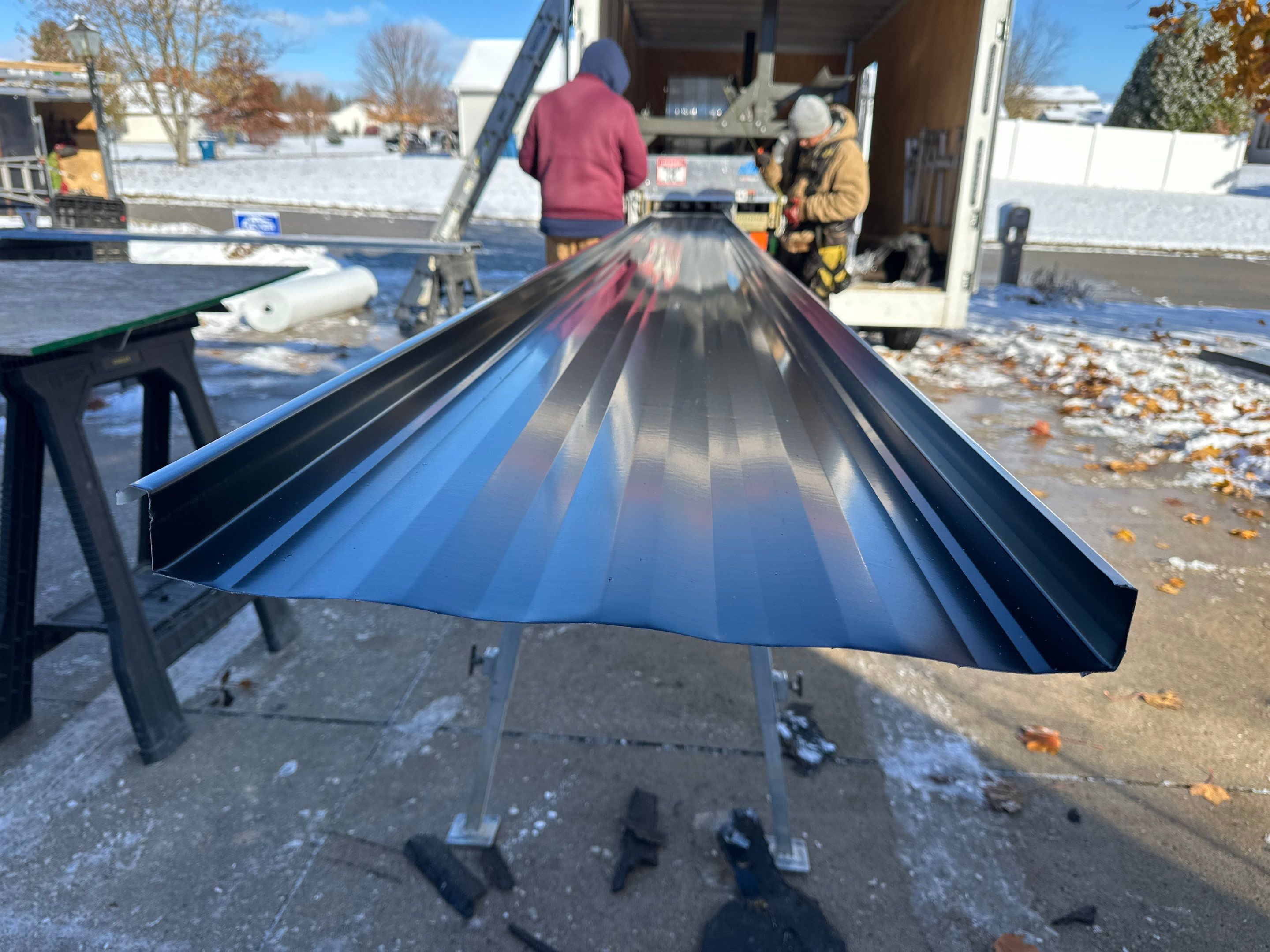Mechanically Seamed Standing Seam Roof in Ossian, Indiana with Black Finish by 4Ever Metal Roofing