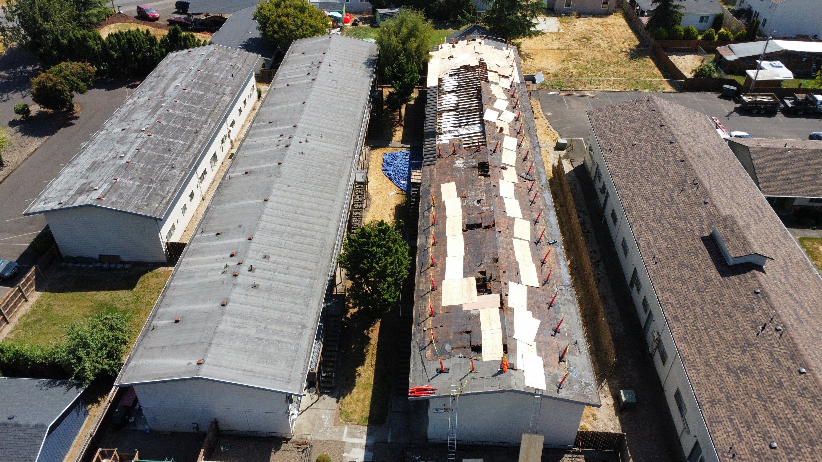Commercial Flat Roof Installation using GAF 60Mil TPO  by Orezona Building & Roofing Company, Inc.