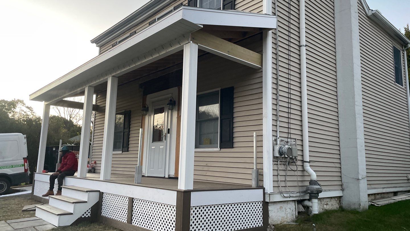New Front Porch using Deckorators Venture - Color Sandbar by deck guardian