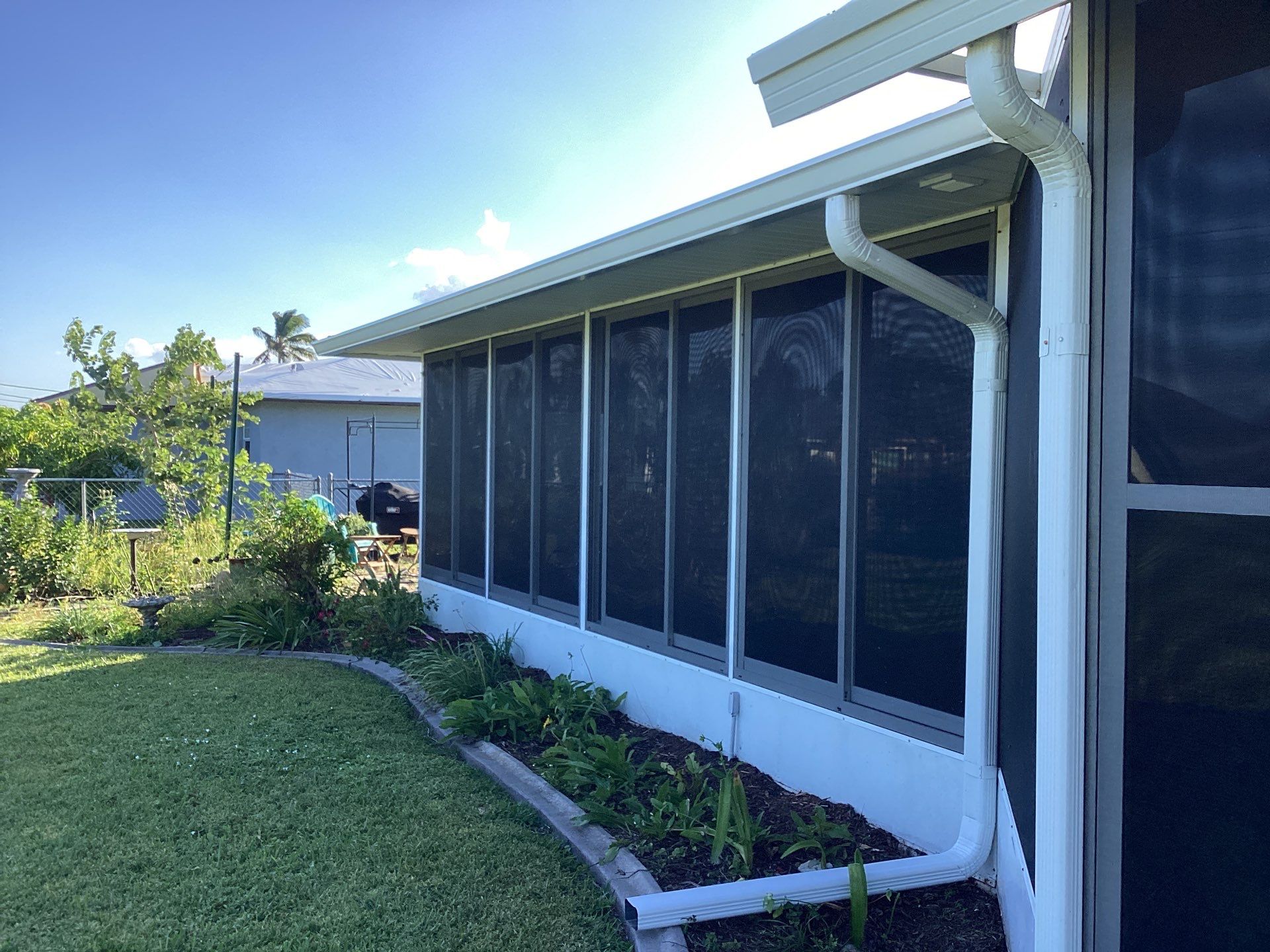Soffit and Fascia Installation using White Vinyl Soffit in Cape Coral FL by Gutter Professors