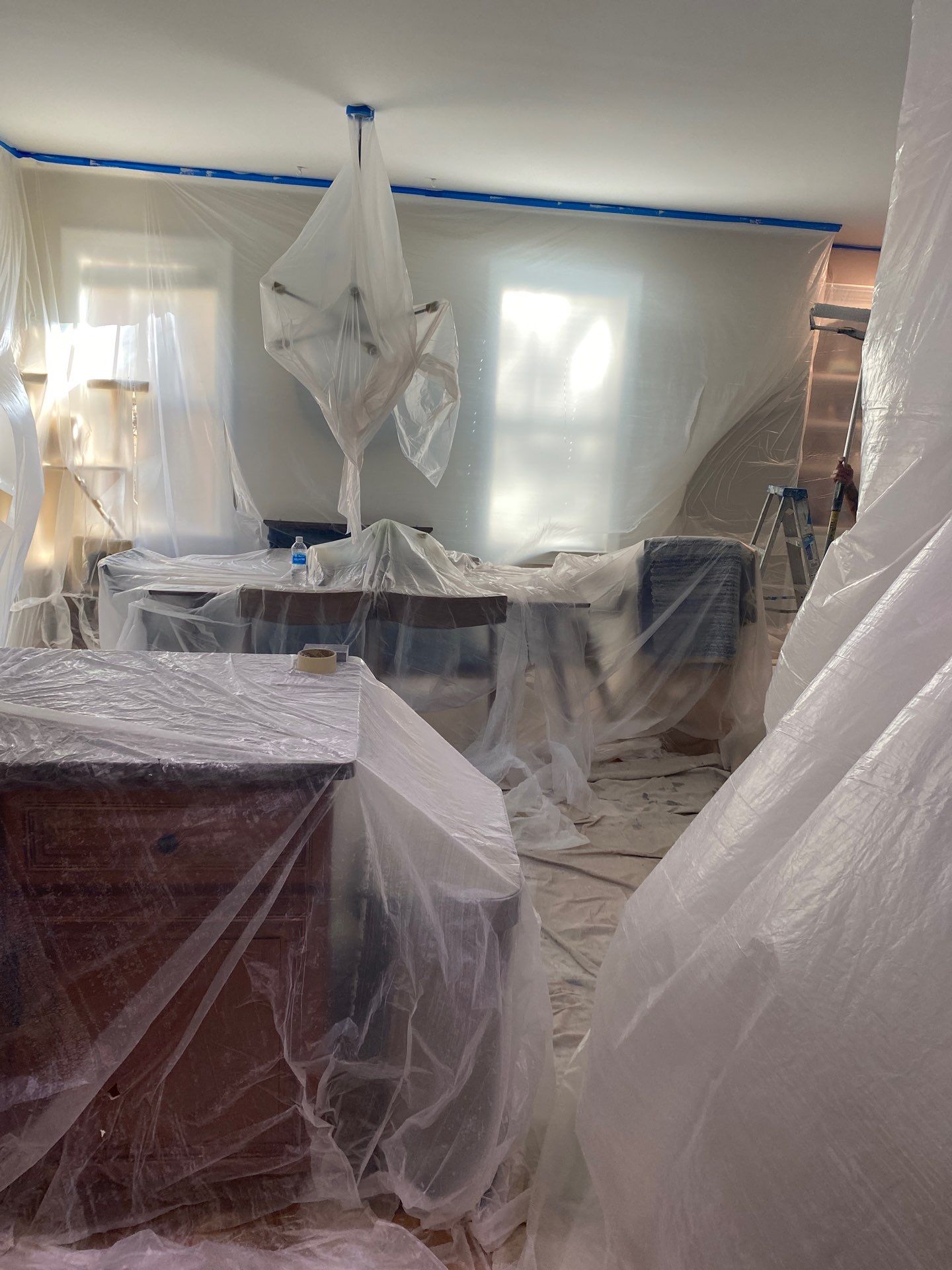 Drywall damage repair and repaint by GonzalezPainters & Contractors Inc 