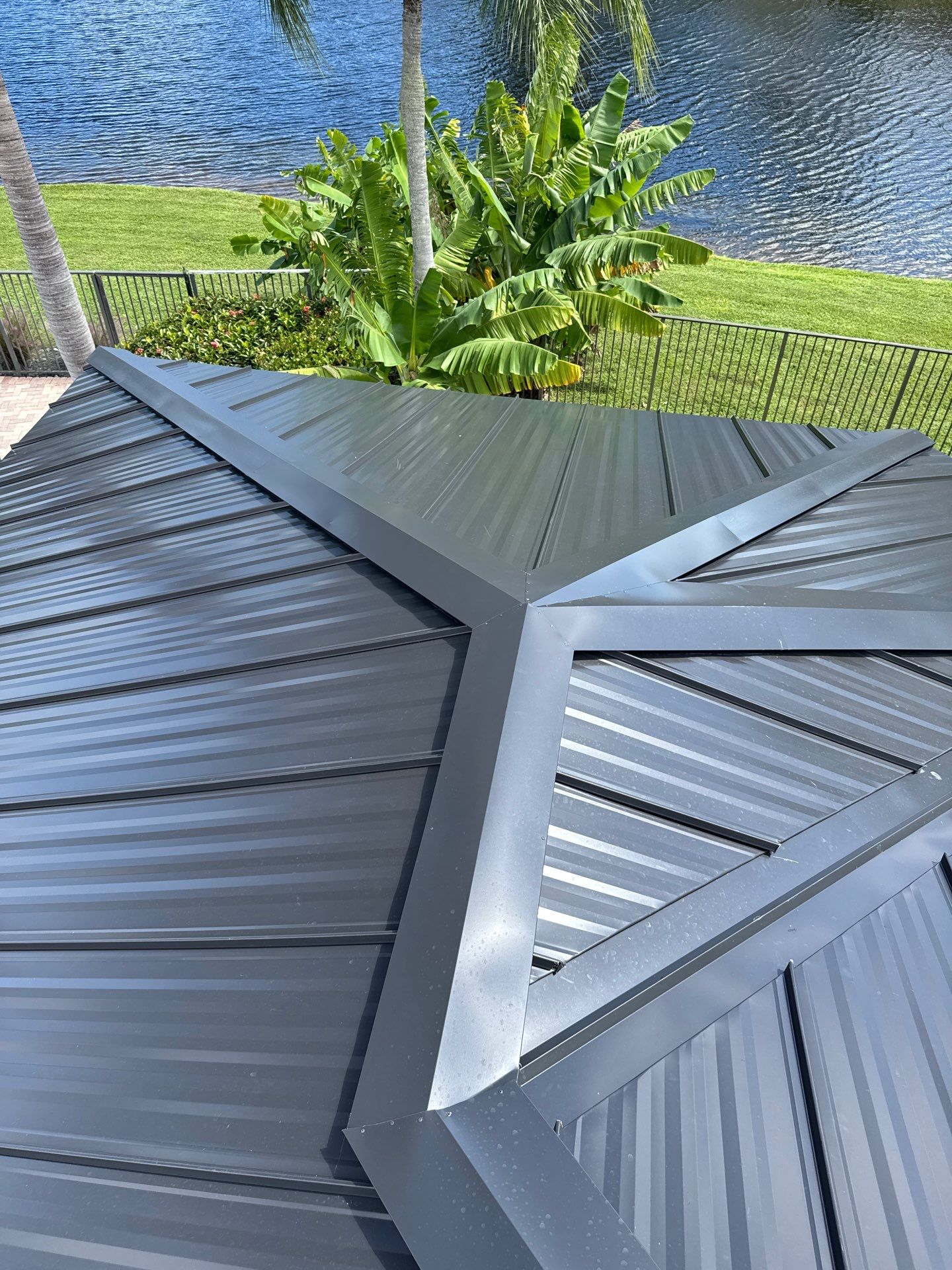 Residential Roofing Installation using 1" Nail strip metal roof by BLUES BROTHERS ROOFING