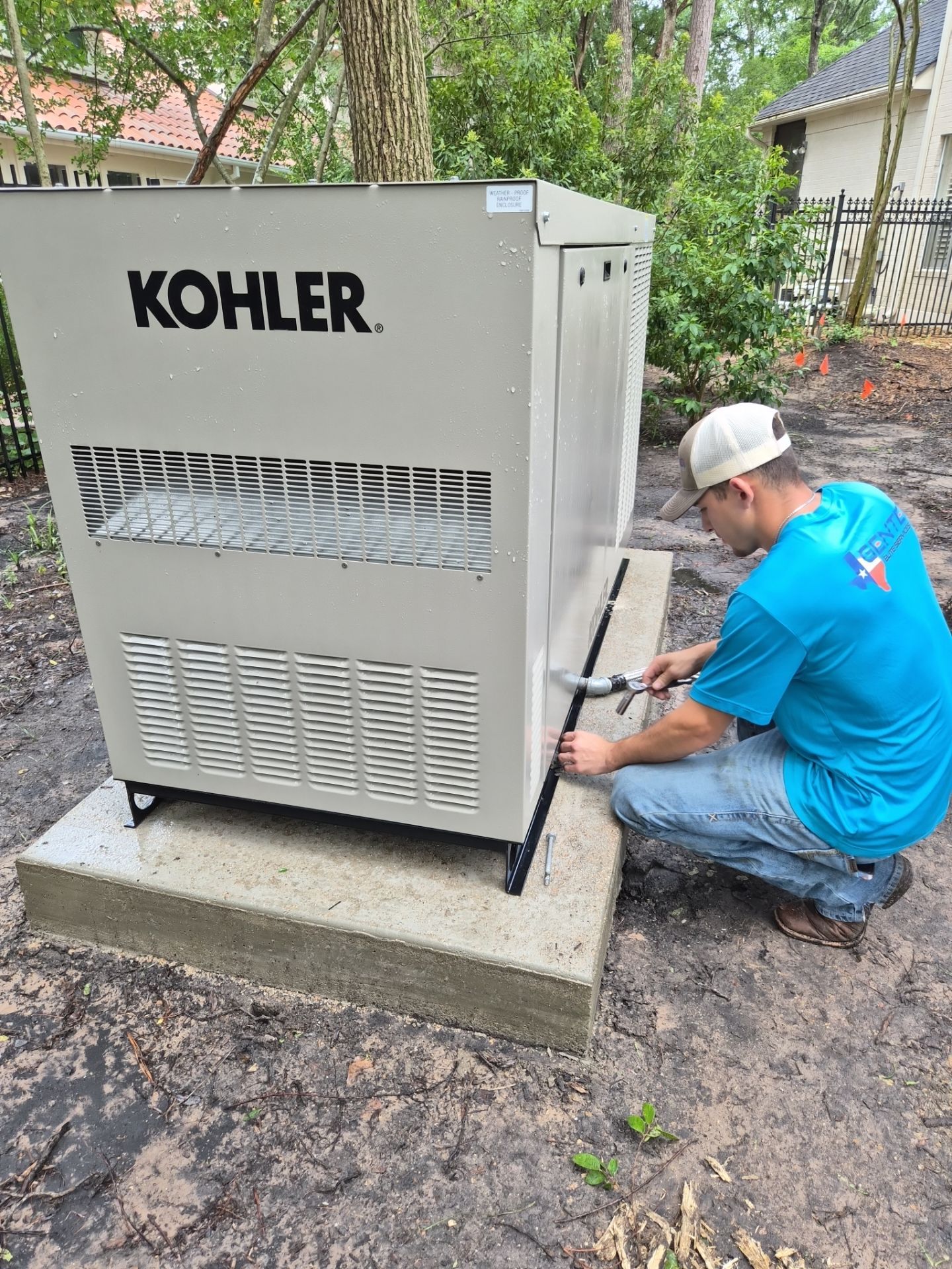 Turnkey KOHLER 30kW Standby Generator Relocation & Installation, The Woodlands, TX by GenTex Elite Services