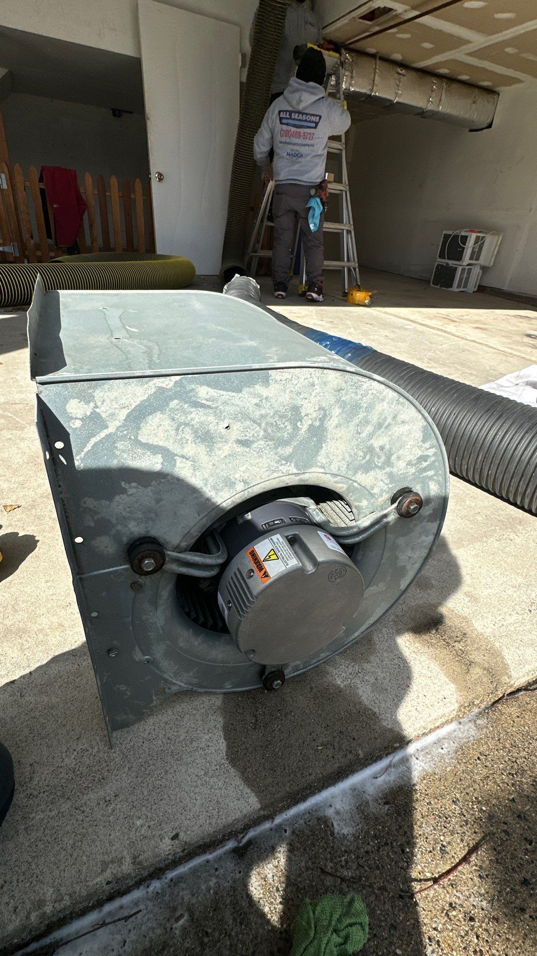 Air Duct Cleaning and Suspect Growth Removal Before and After Video/Photos Removal of mechanical component. by All Seasons Air Duct Cleaning 